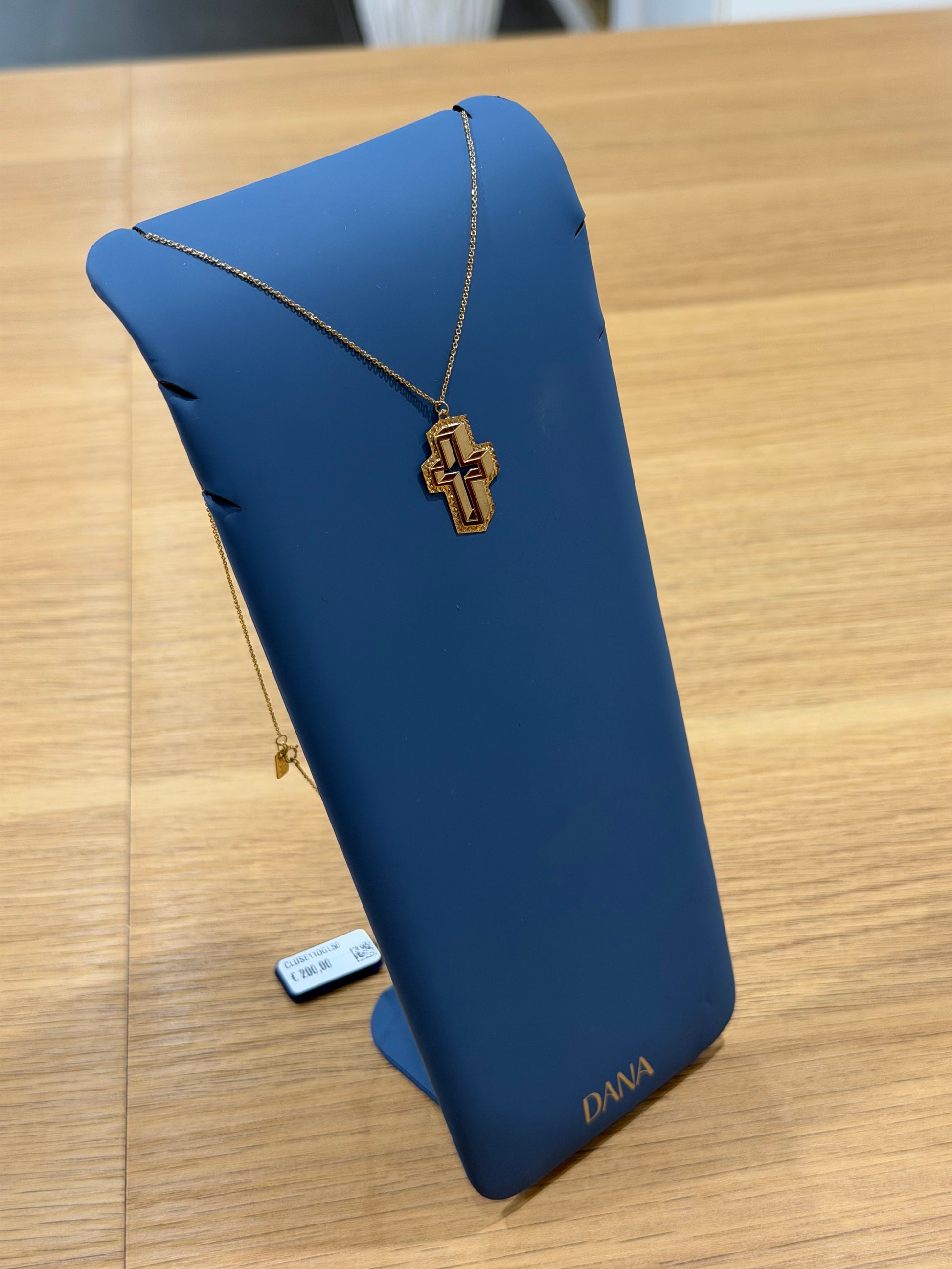 COLLANA CROCE 3D ORO 9 CARATI
