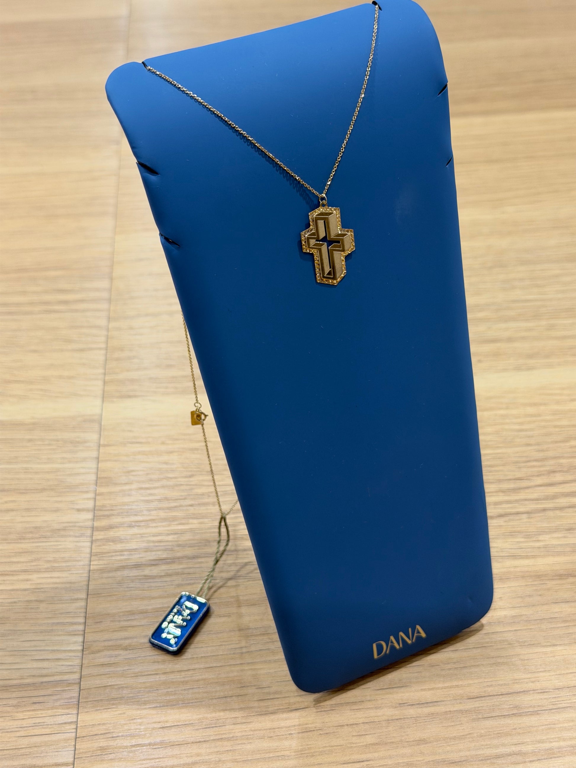 COLLANA CROCE 3D ORO 9 CARATI