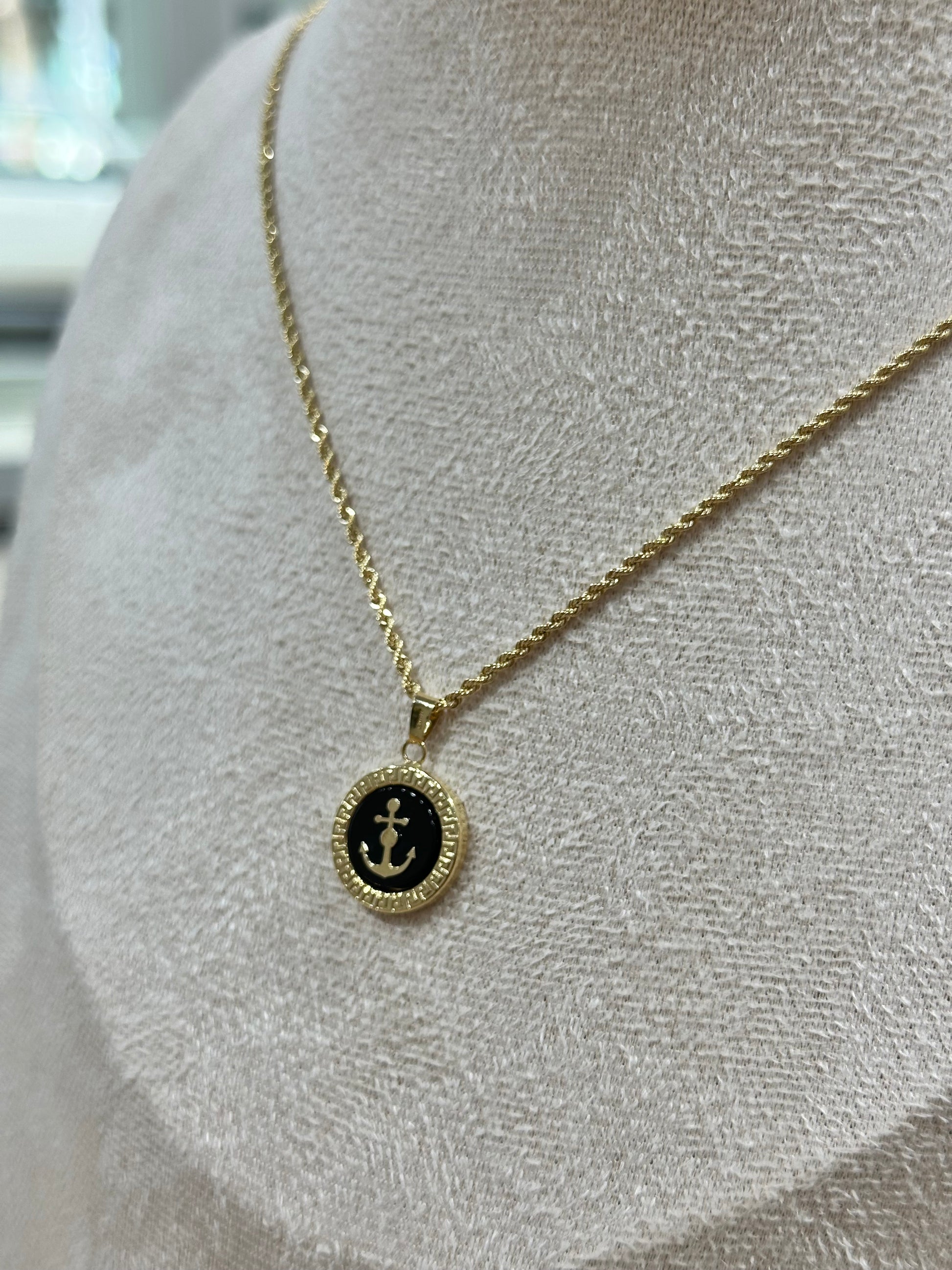 COLLANA LASER ORO 18KT CON MEDAGLIA ANCORA