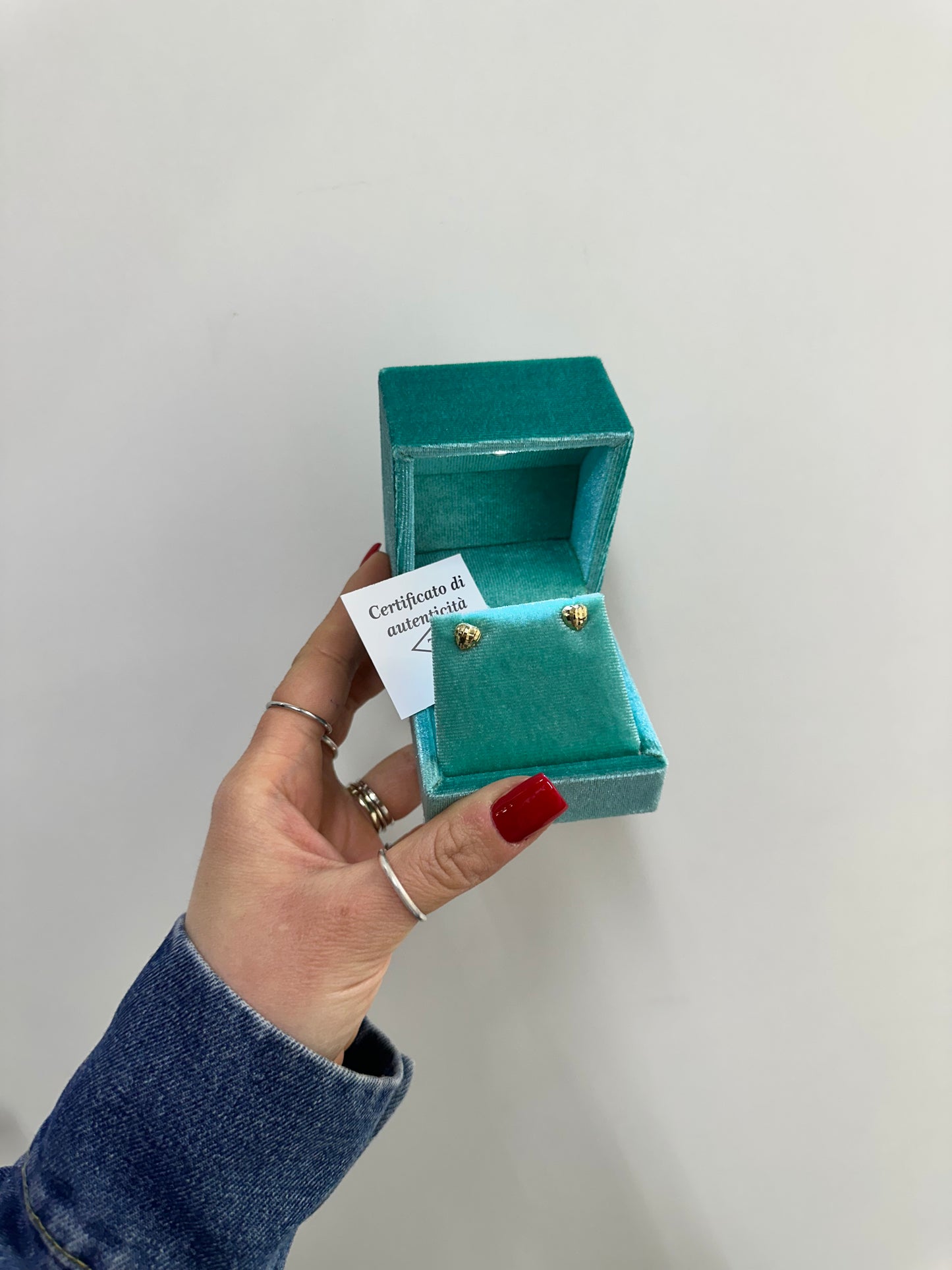 ORECCHINI CUORICINI BOMBATI ORO 18KT