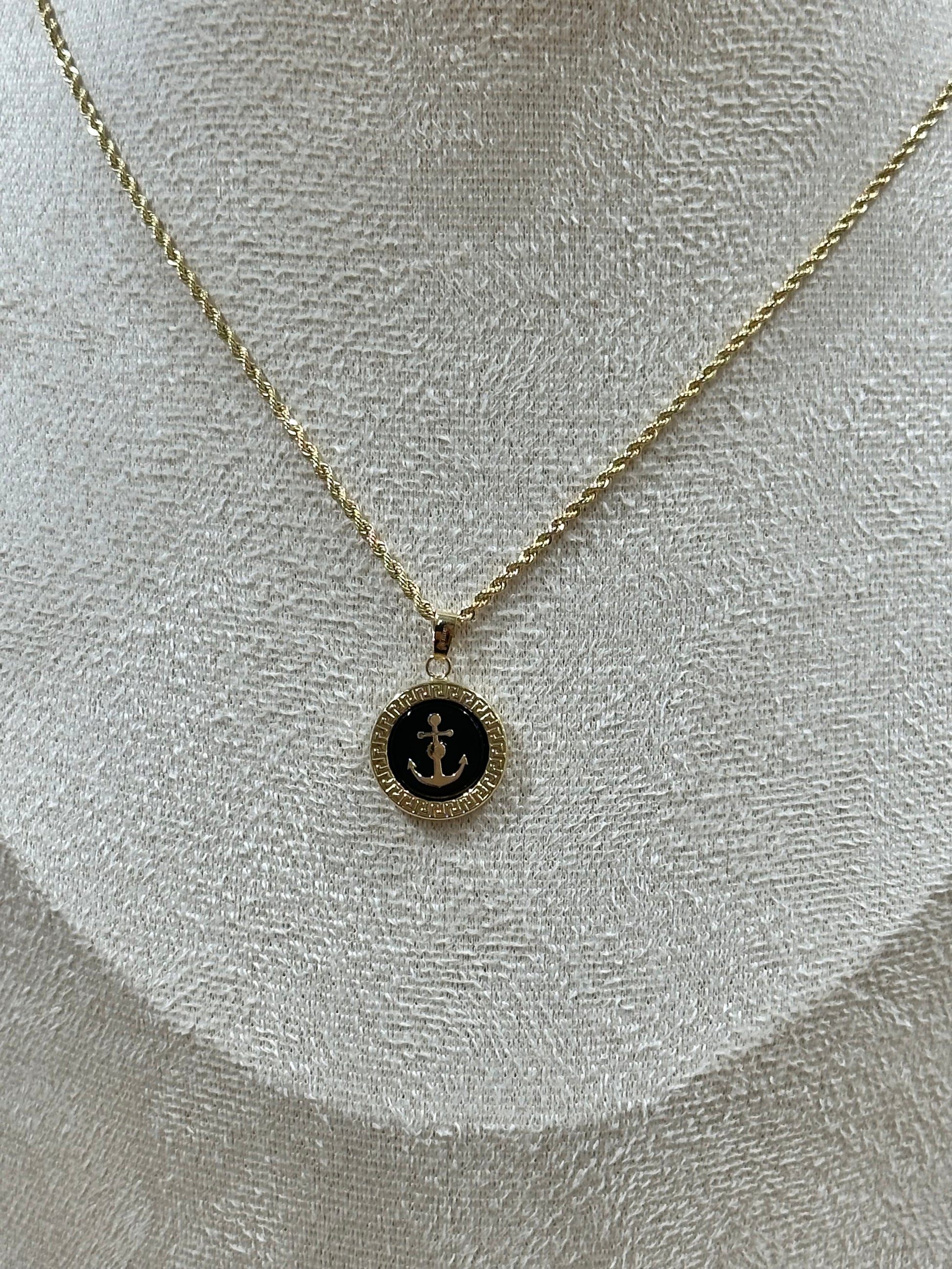 COLLANA LASER ORO 18KT CON MEDAGLIA ANCORA