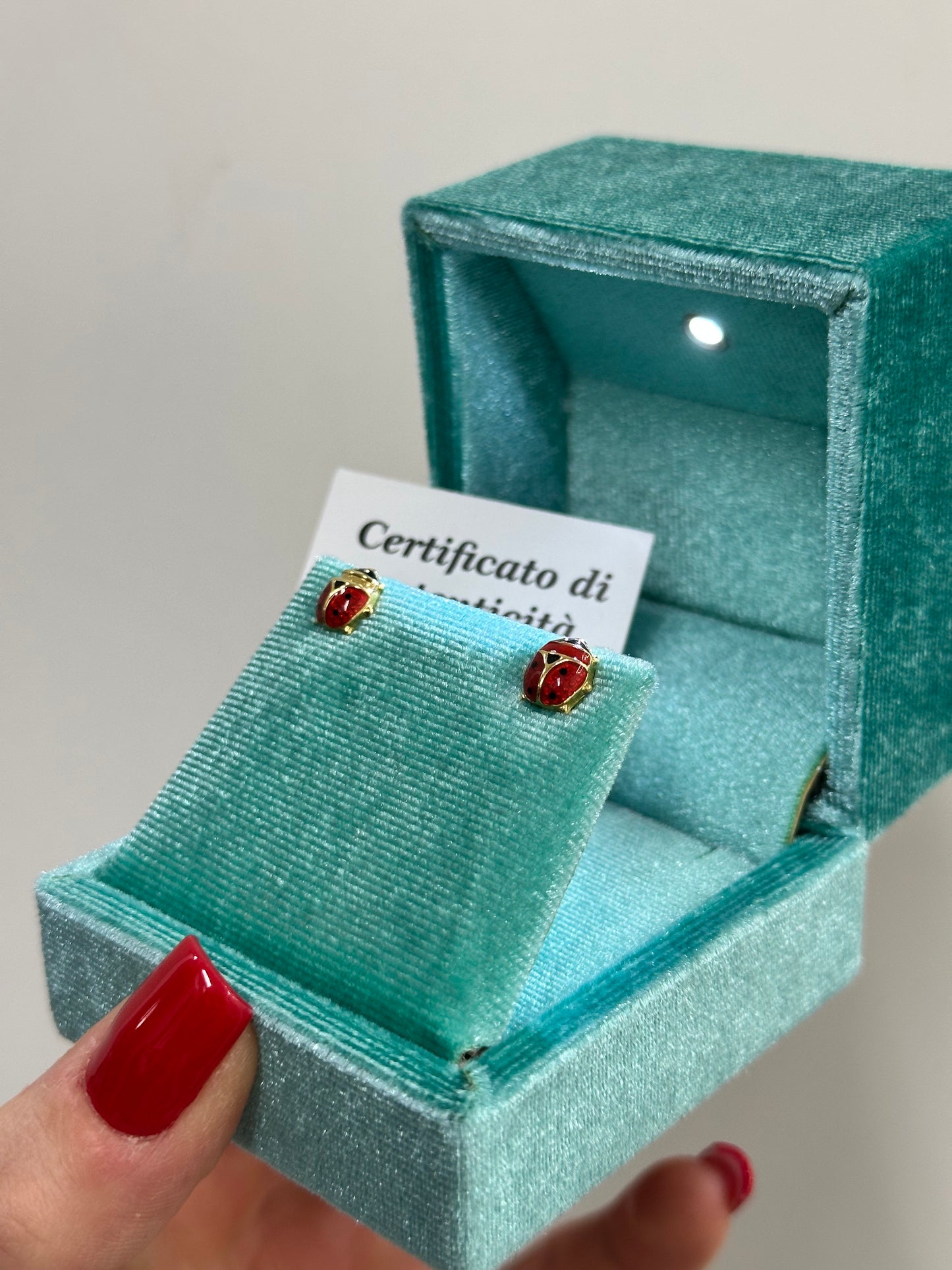 ORECCHINI COCCINELLA ORO 18KT