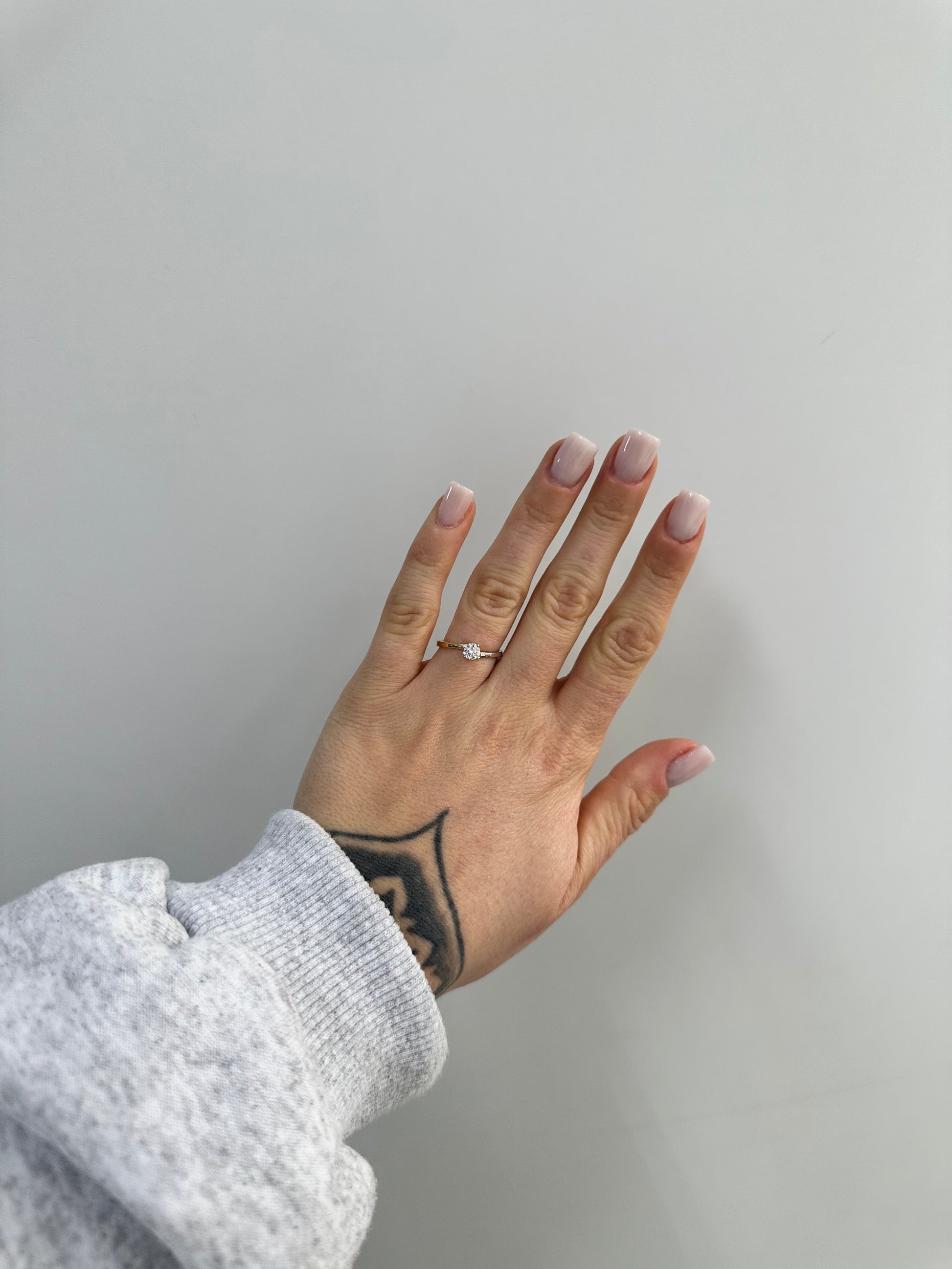 ANELLO SOLITARIO BICOLORE ORO 18KT