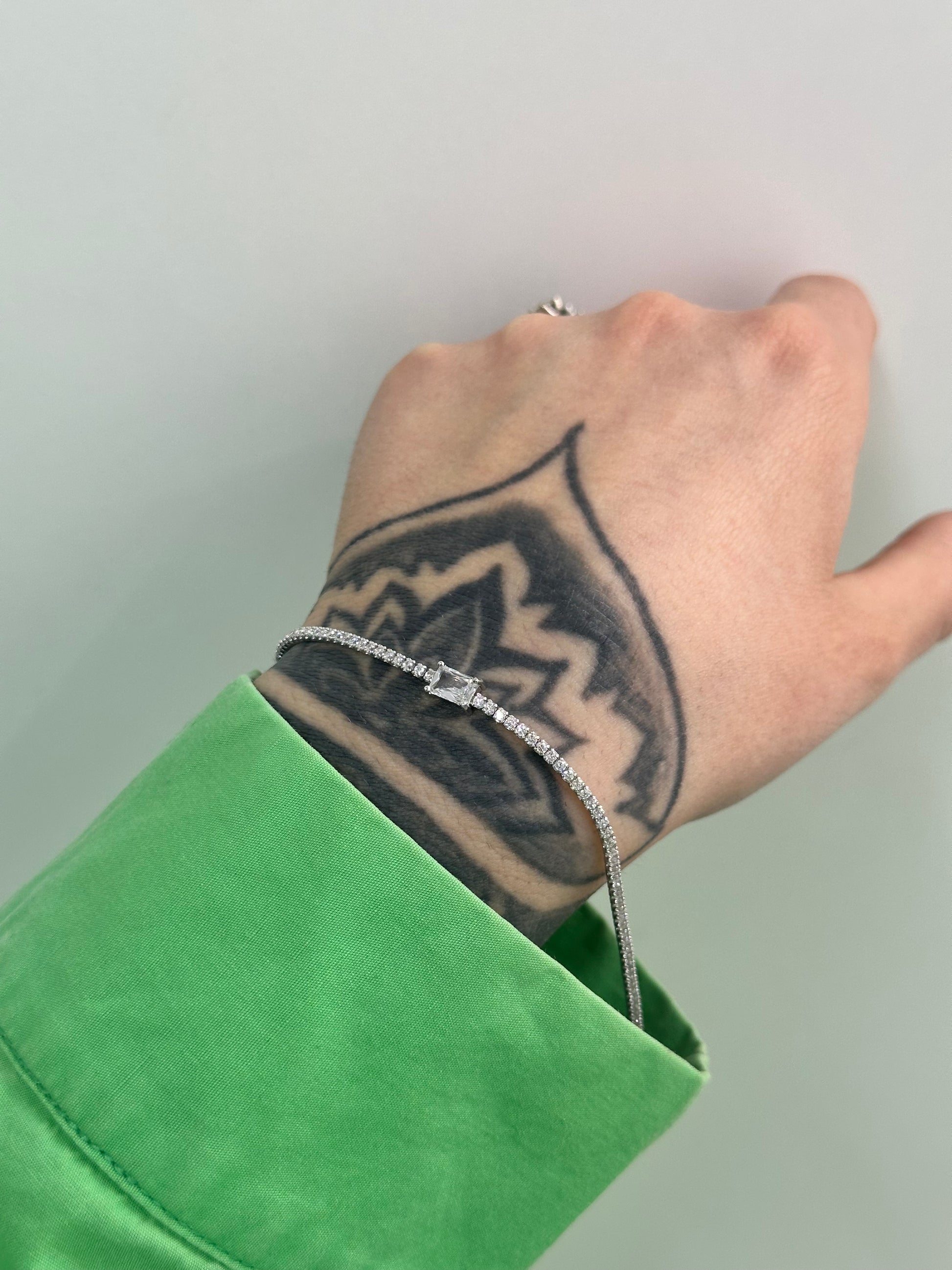 BRACCIALE TENNIS SQUARE ARGENTO