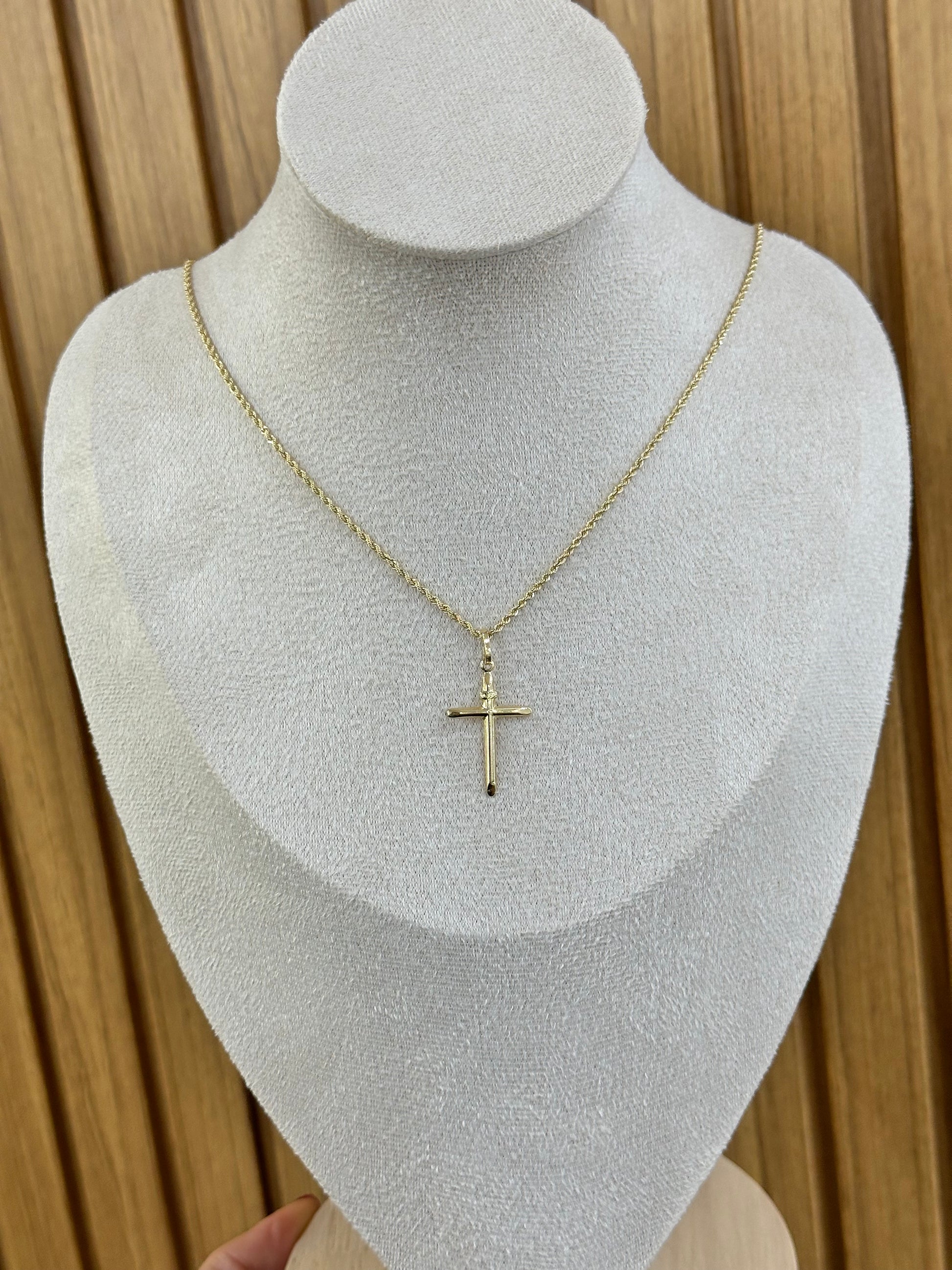 COLLANA LASER CON CROCE ORO 18KT