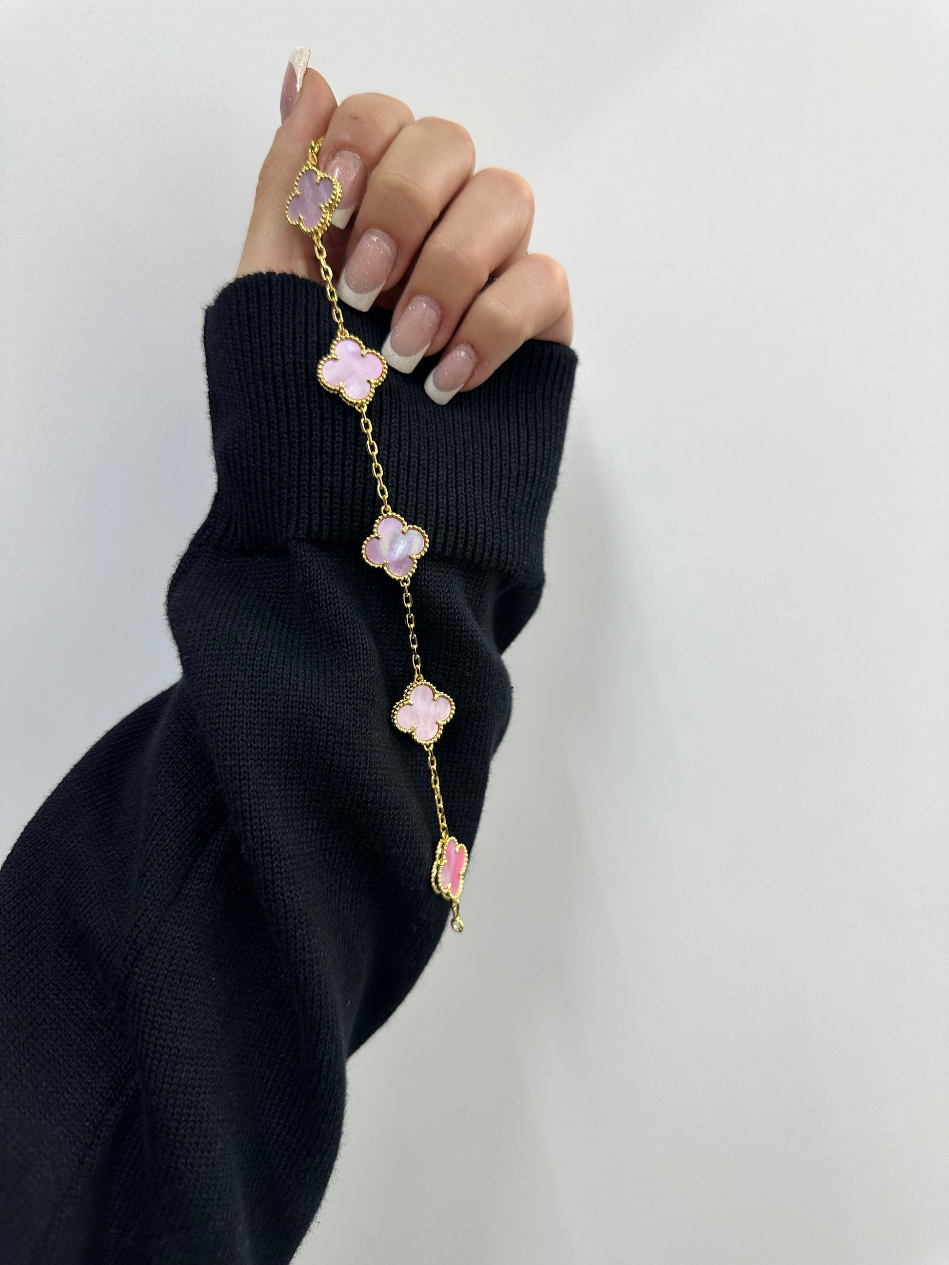 BRACCIALE QUADRIFOGLIO PINK GOLD