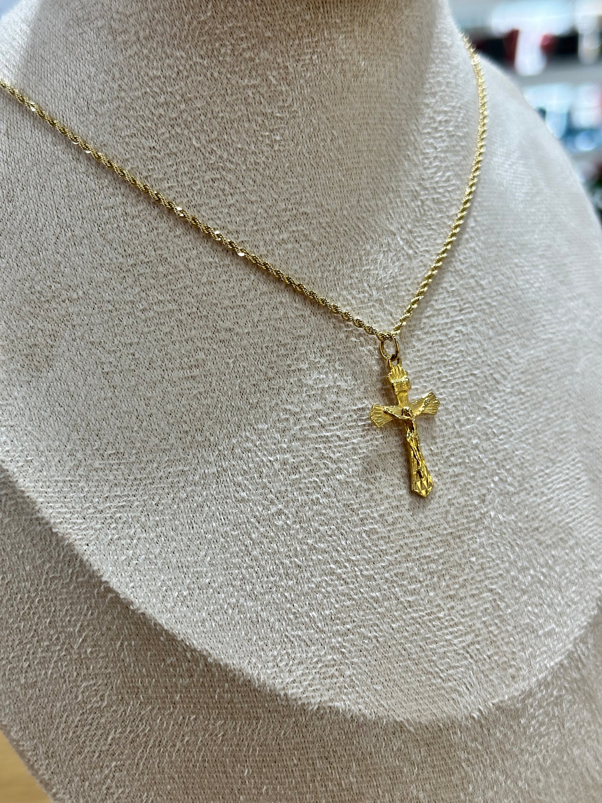 COLLANA LASER ORO 18KT CON CROCE