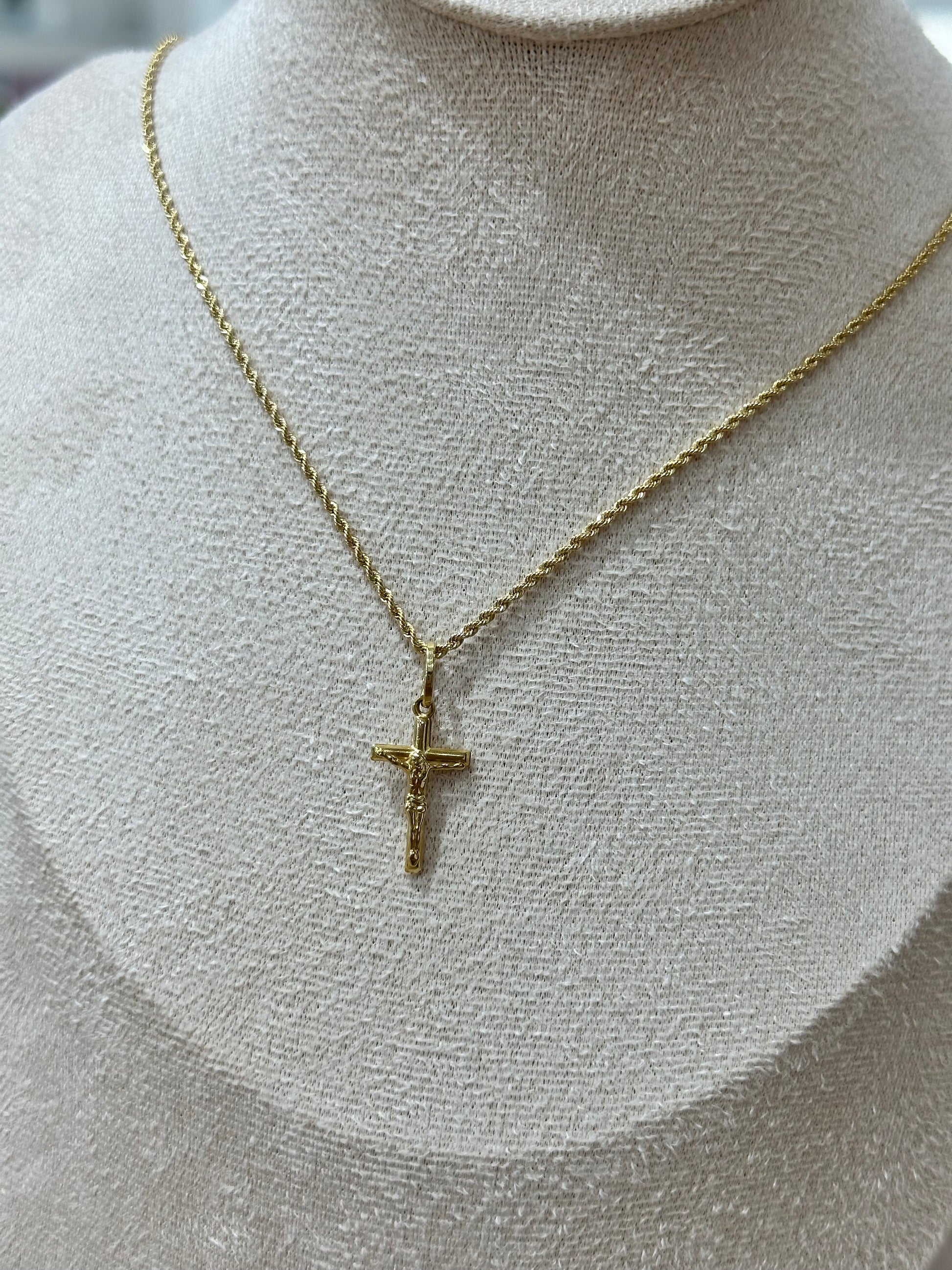 COLLANA LASER ORO 18KT CON CROCE