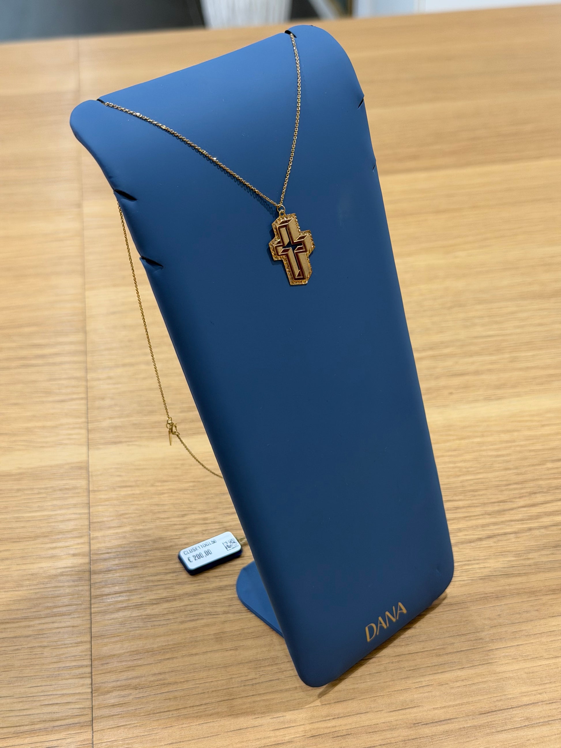 COLLANA CROCE 3D ORO 9 CARATI