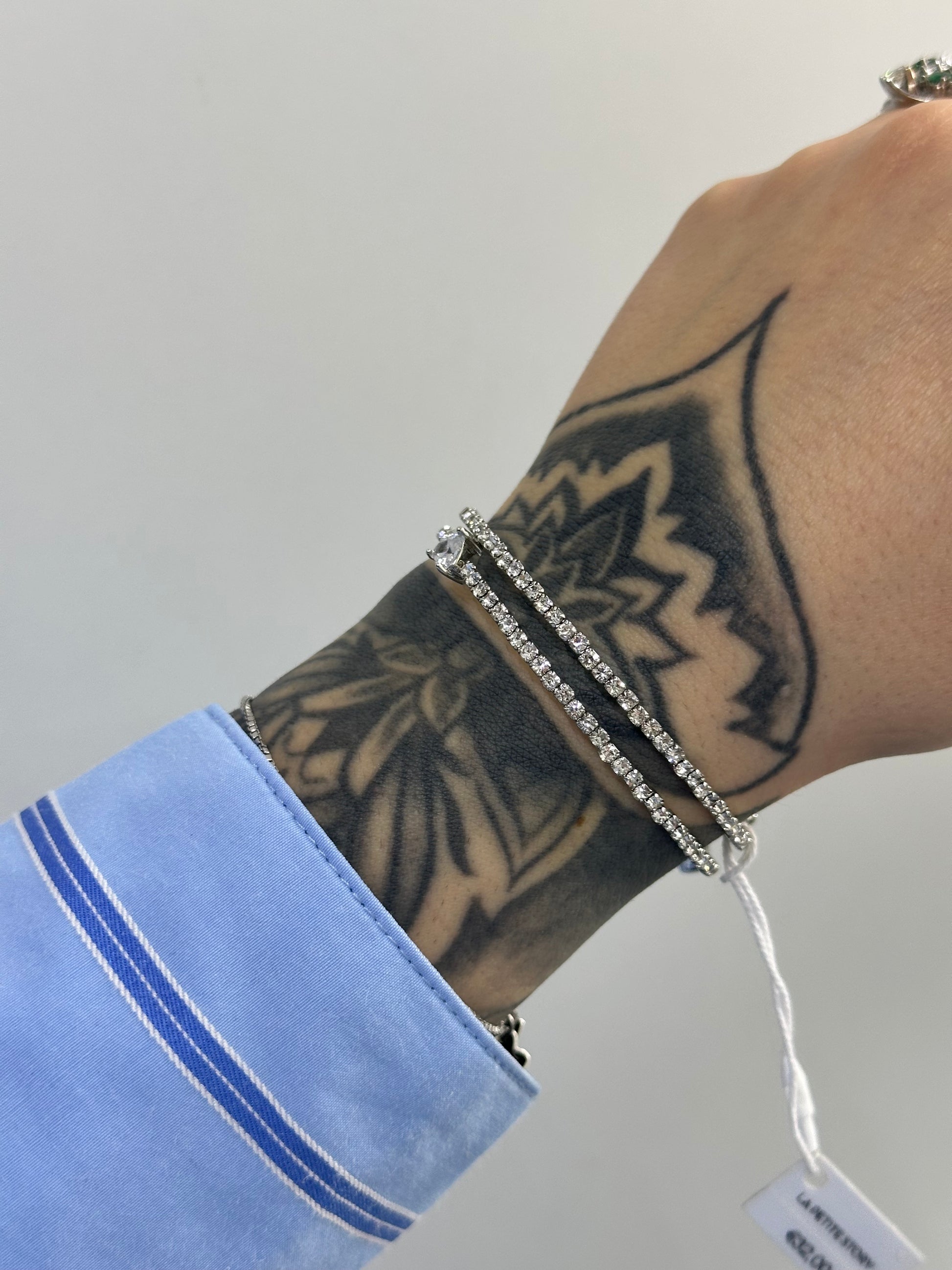 BRACCIALE TENNIS DOPPIO GIRO CUORE