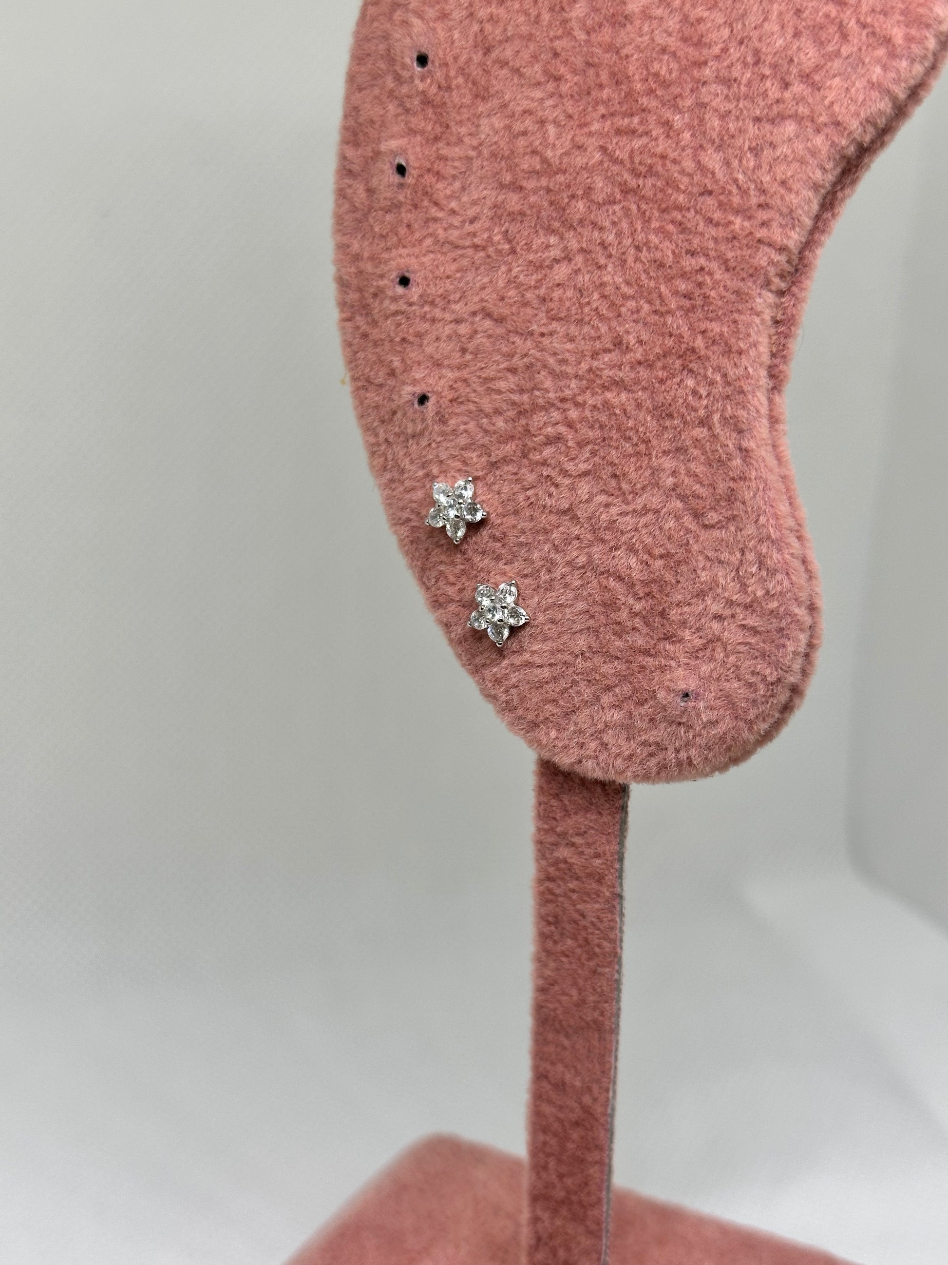 ORECCHINI FLOWERS THREE ARGENTO 925