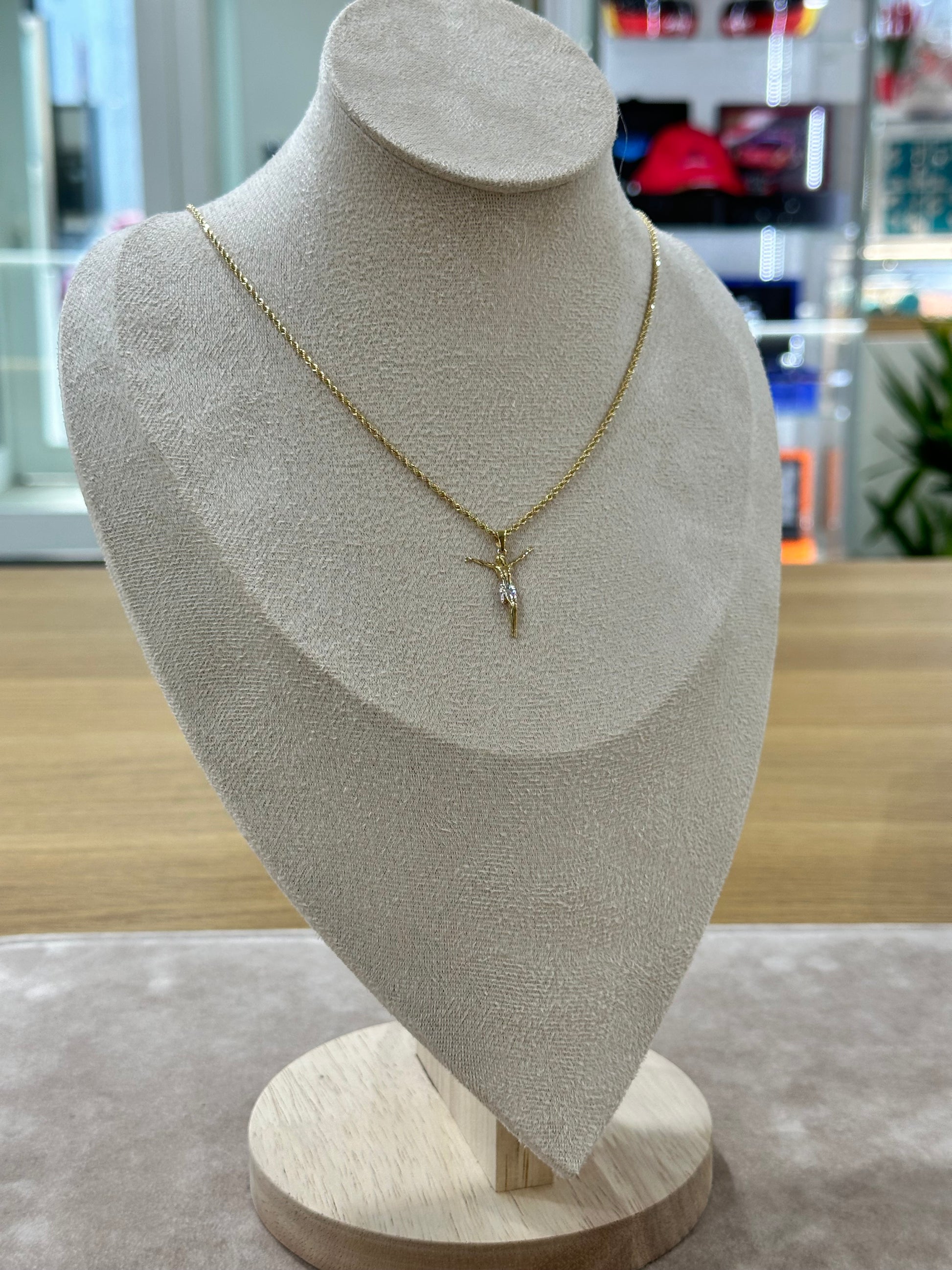 COLLANA LASER ORO 18KT CON CRISTO