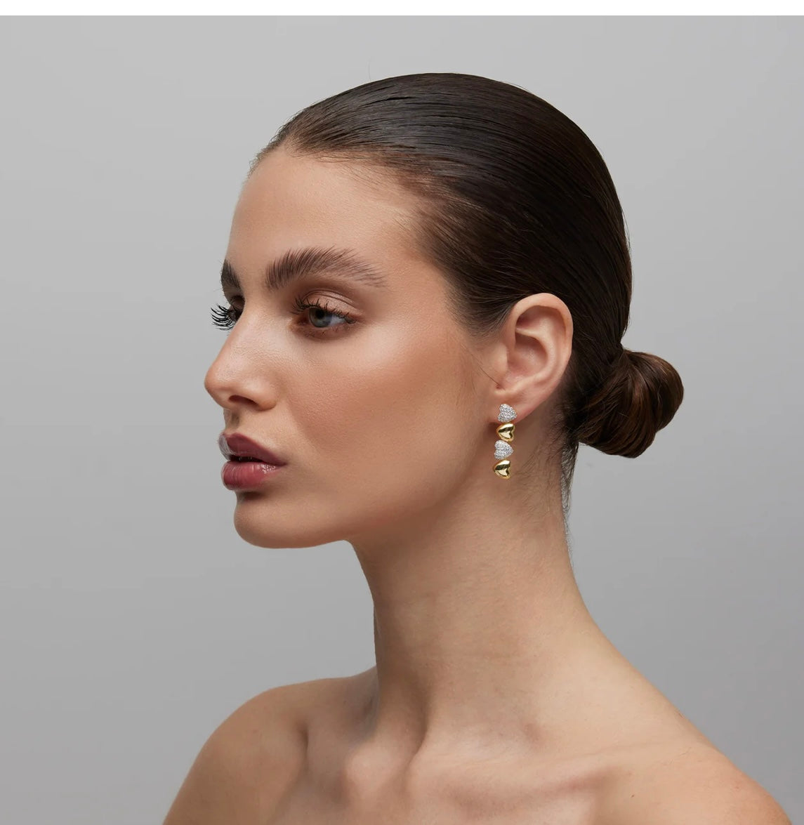 ORECCHINI LUNGHI CUORI ARGENTO DORATO SOGNI