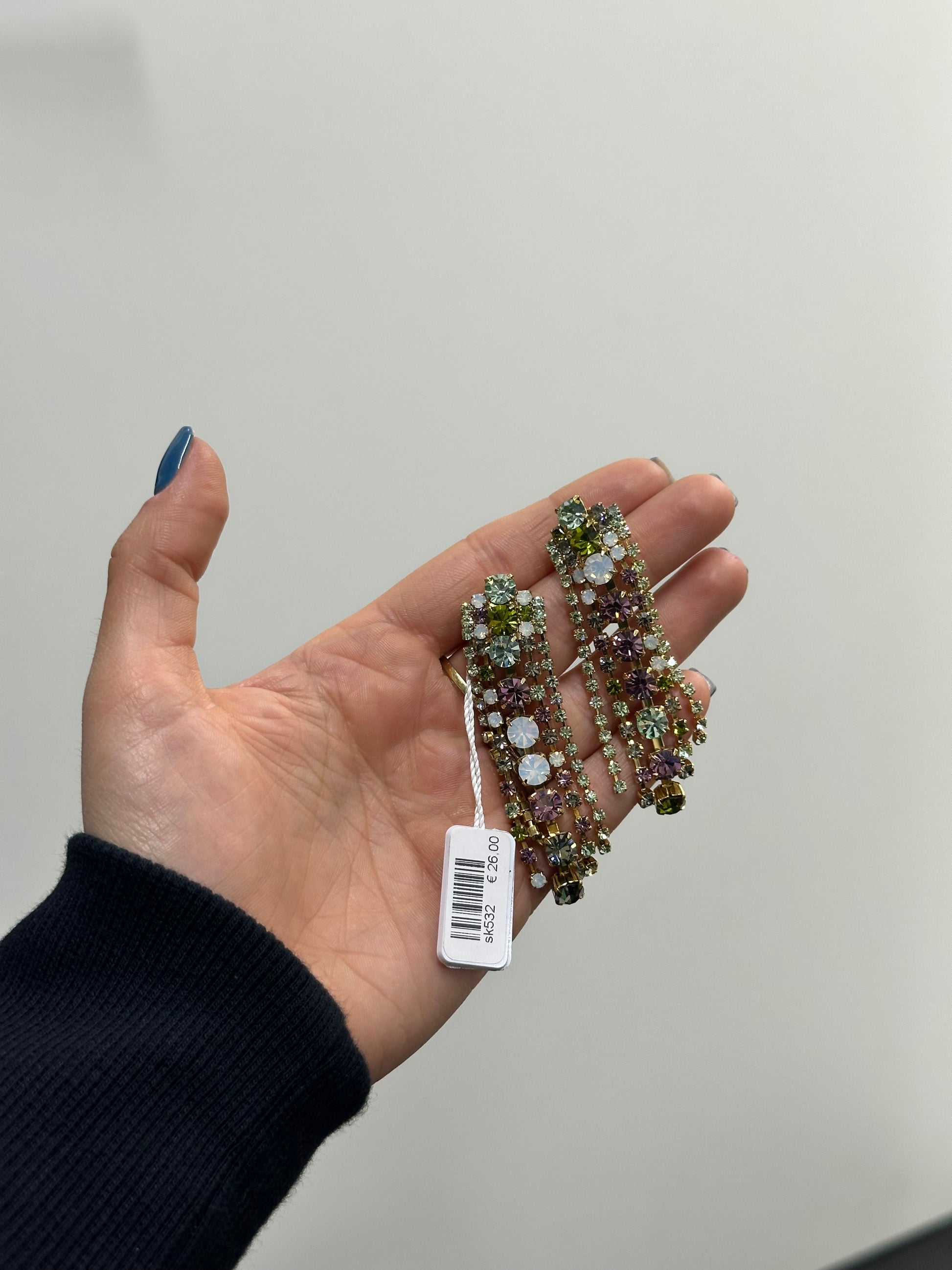 ORECCHINI SAKI PIETRE VERDI E VIOLA