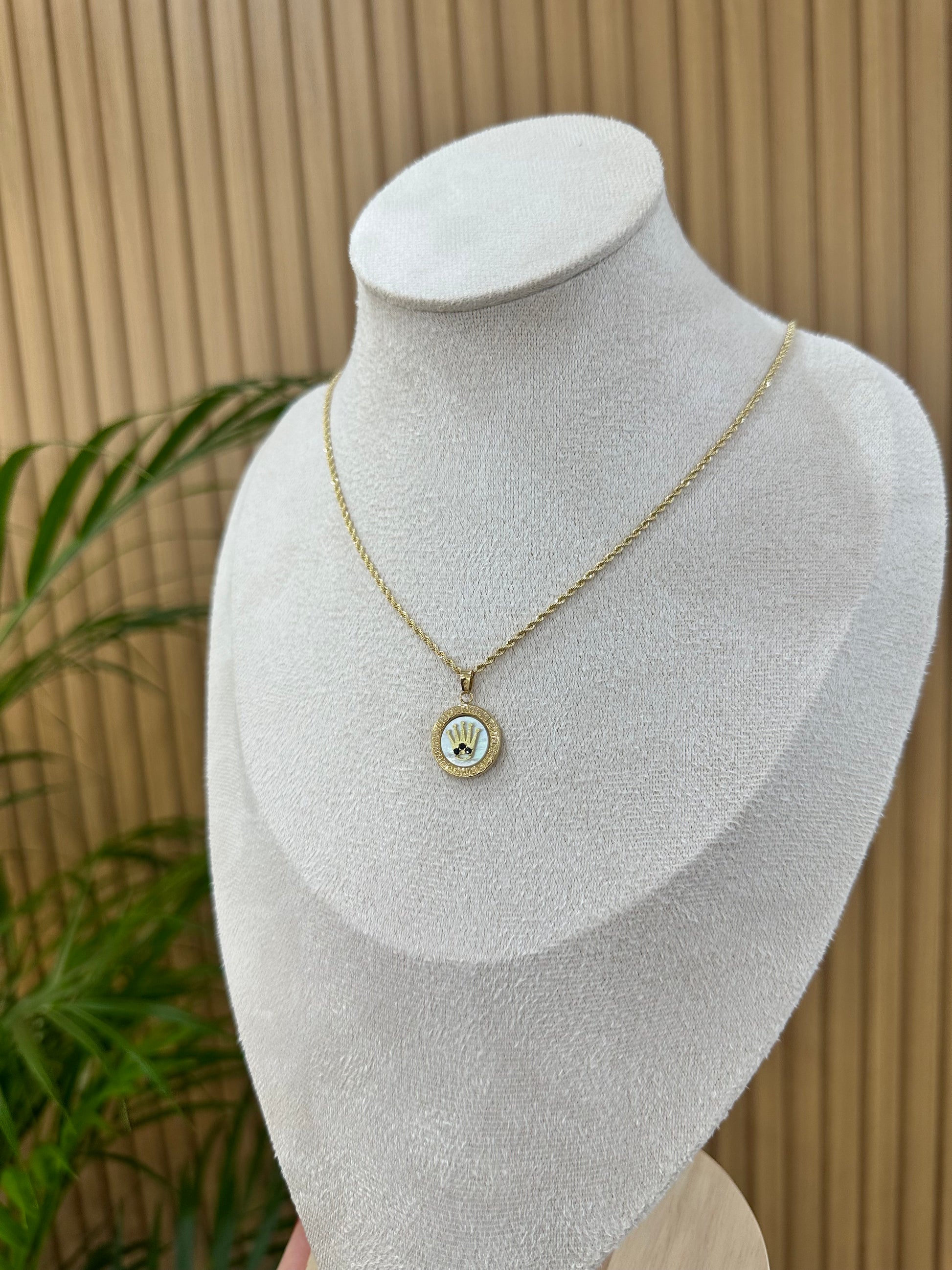 COLLANA LASER ORO 18KT CON CIONDOLO CROWN