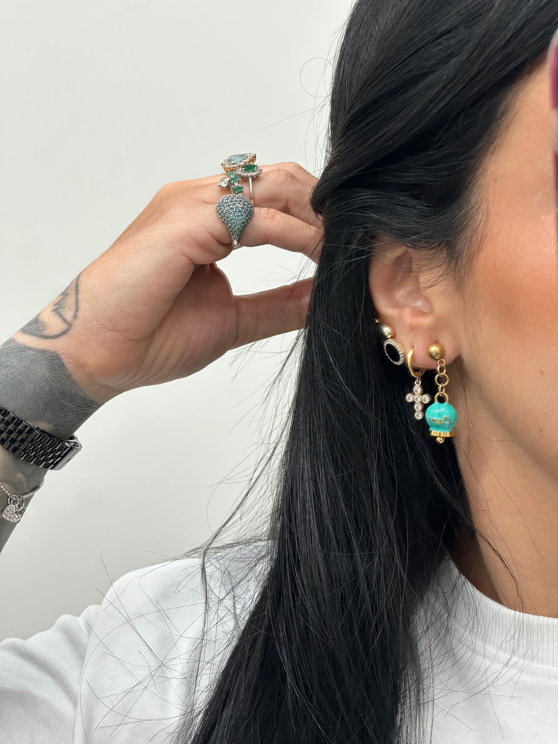 ORECCHINI AMO CAPRI CON CAMPANELLA TIFFANY IN ACCIAIO