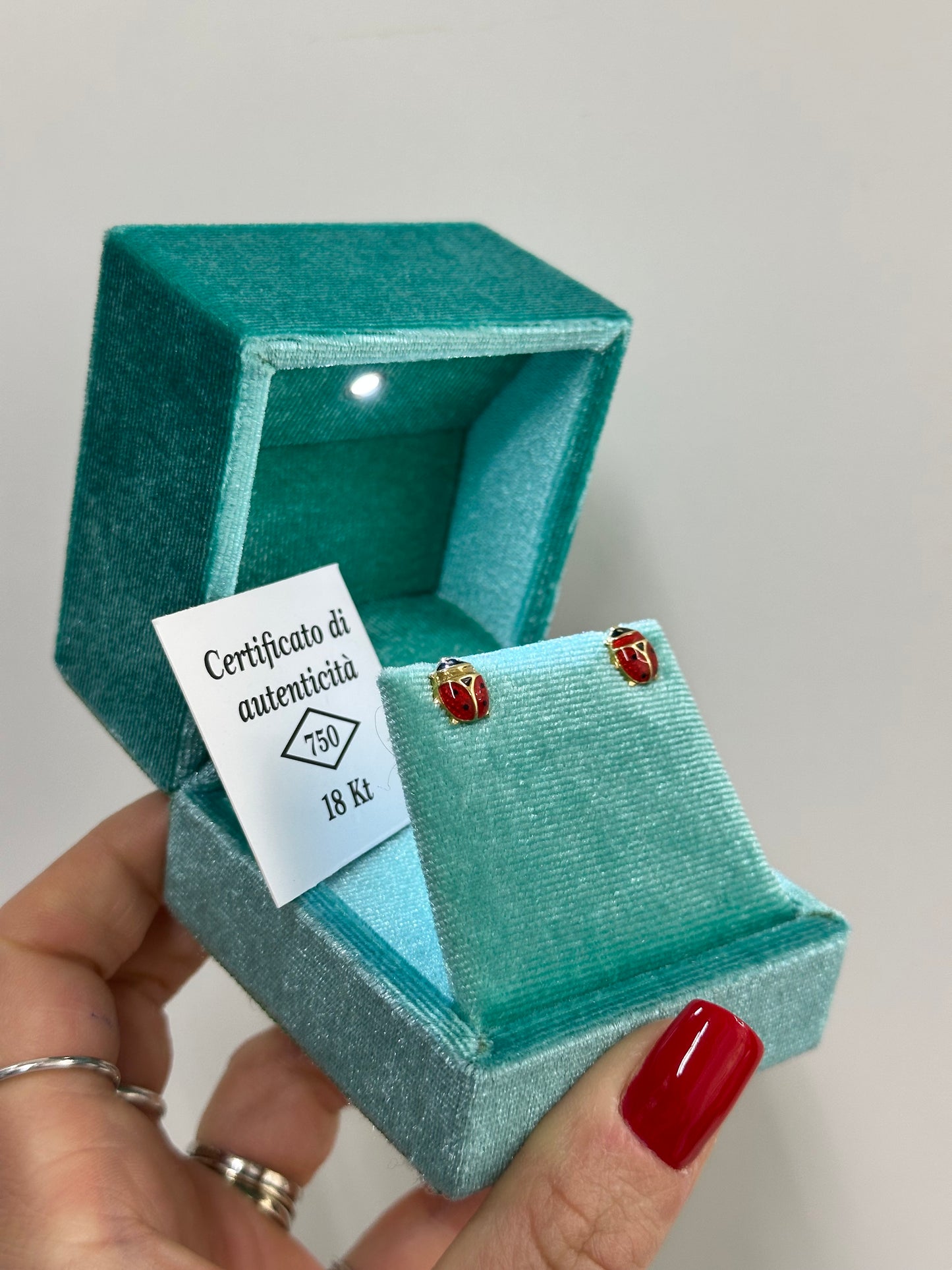 ORECCHINI COCCINELLA ORO 18KT
