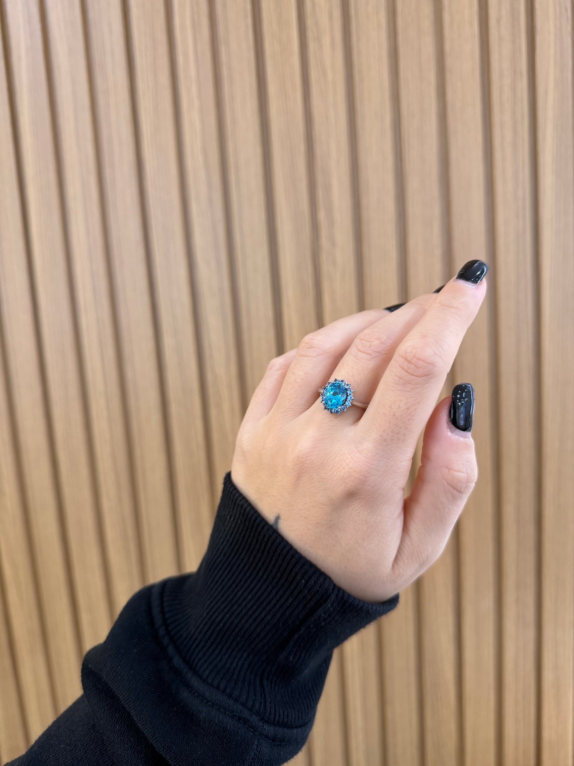ANELLO BIG KATE CELESTE ARGENTO 925