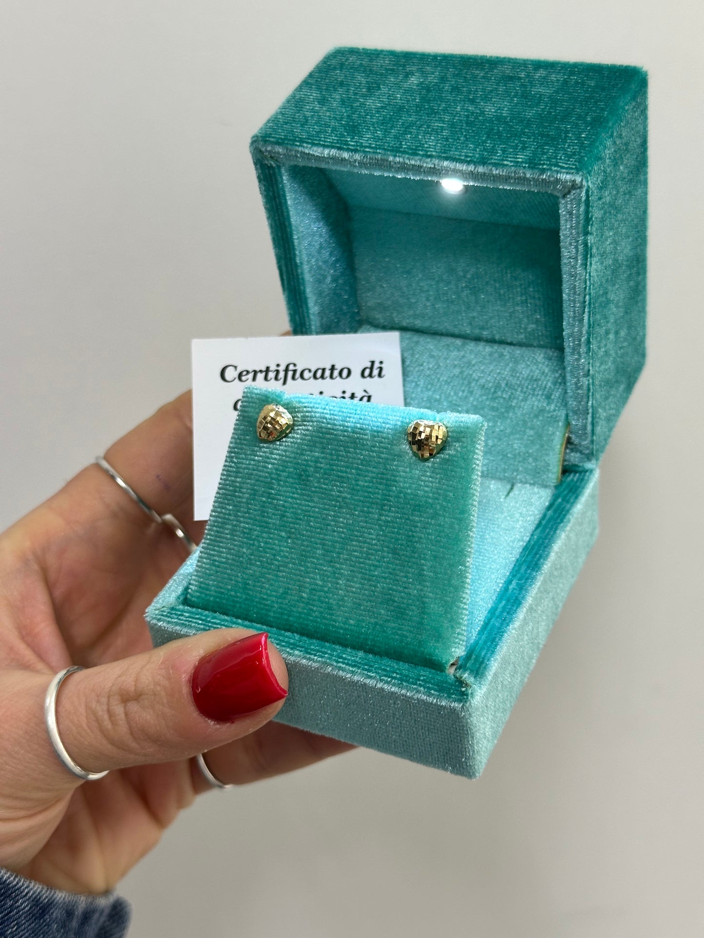 ORECCHINI CUORICINI BOMBATI ORO 18KT