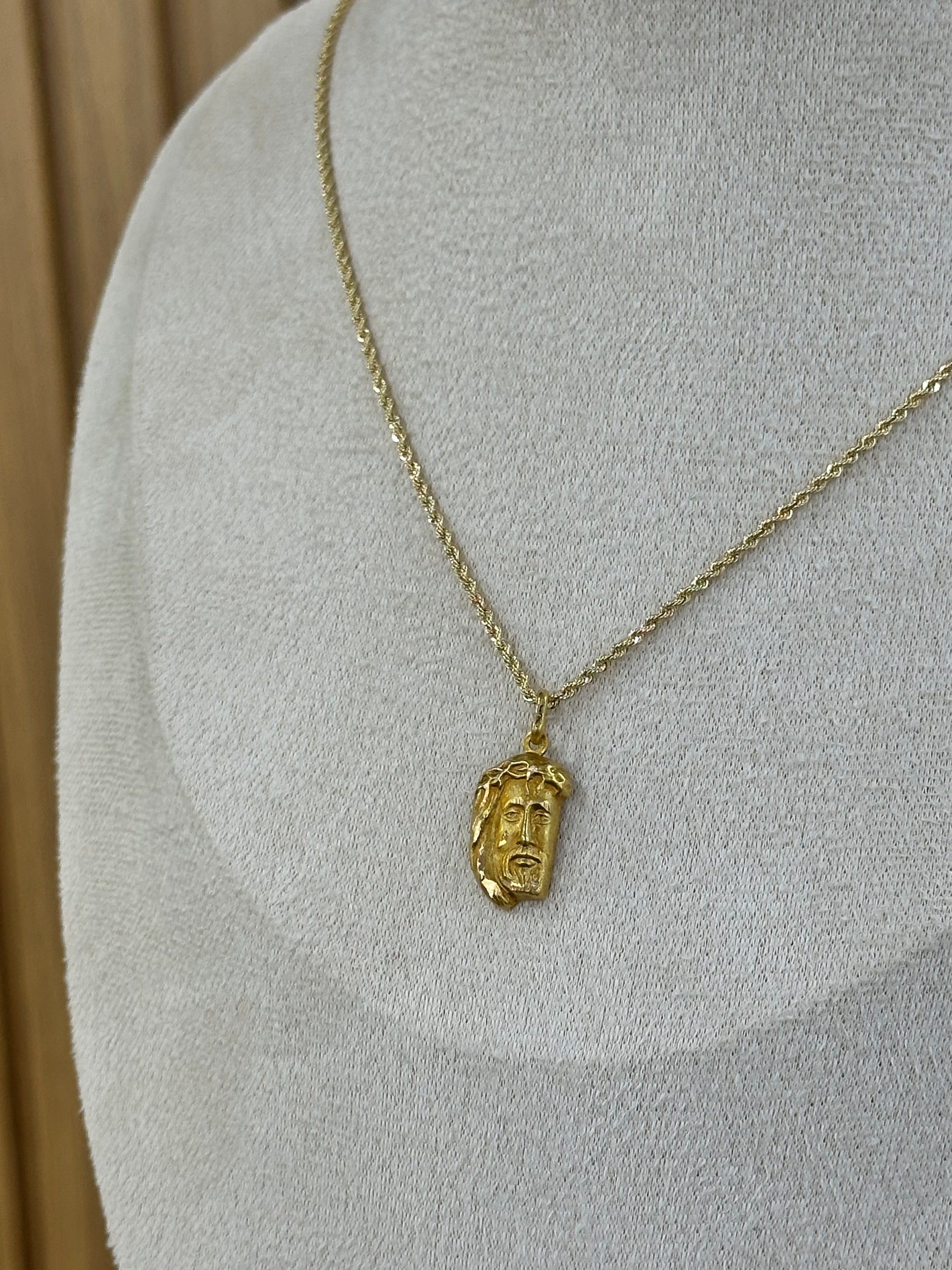 COLLANA LASER ORO 18KT CON VOLTO DI CRISTO