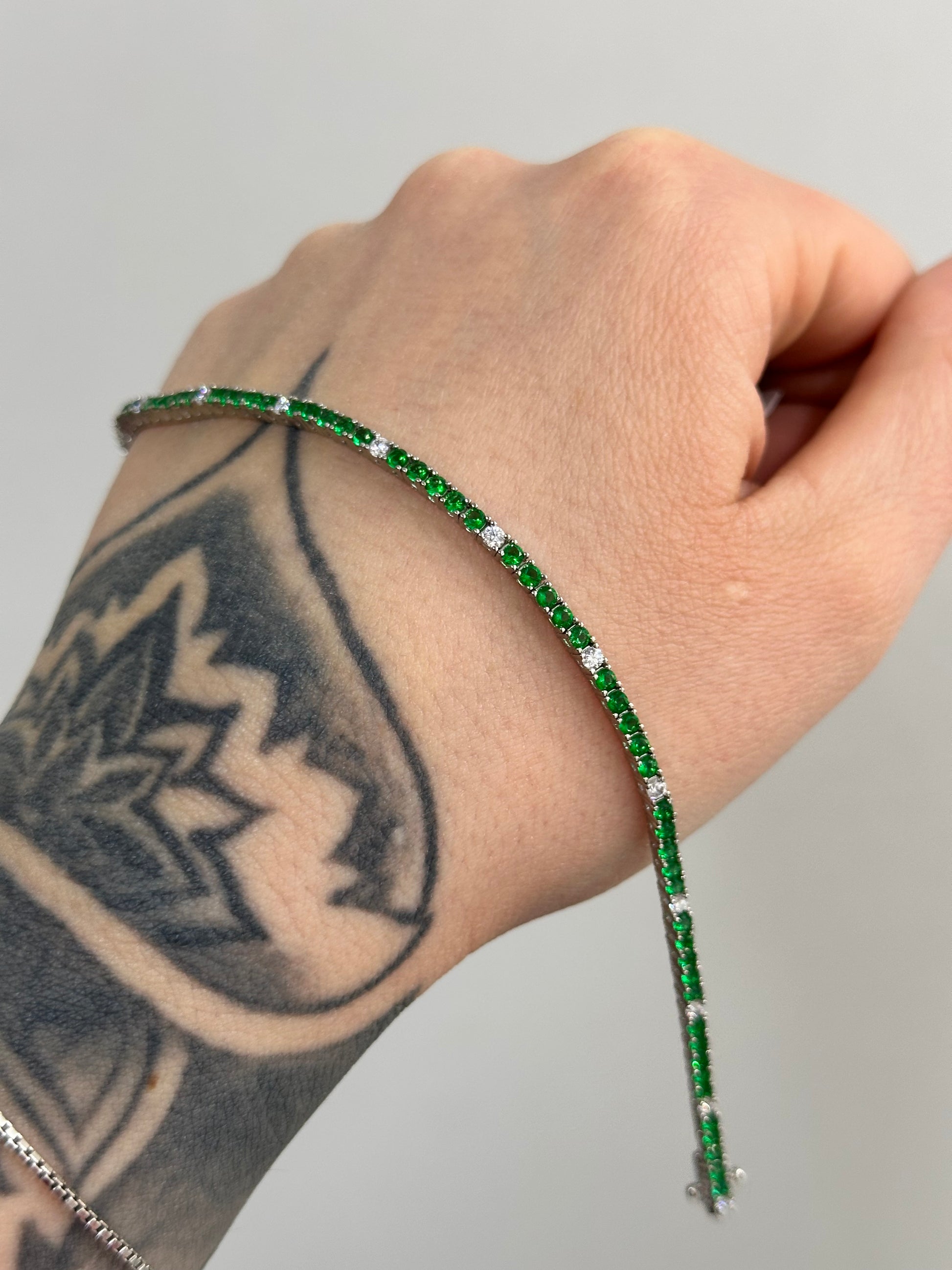 BRACCIALE TENNIS ALTERNATO GREEN