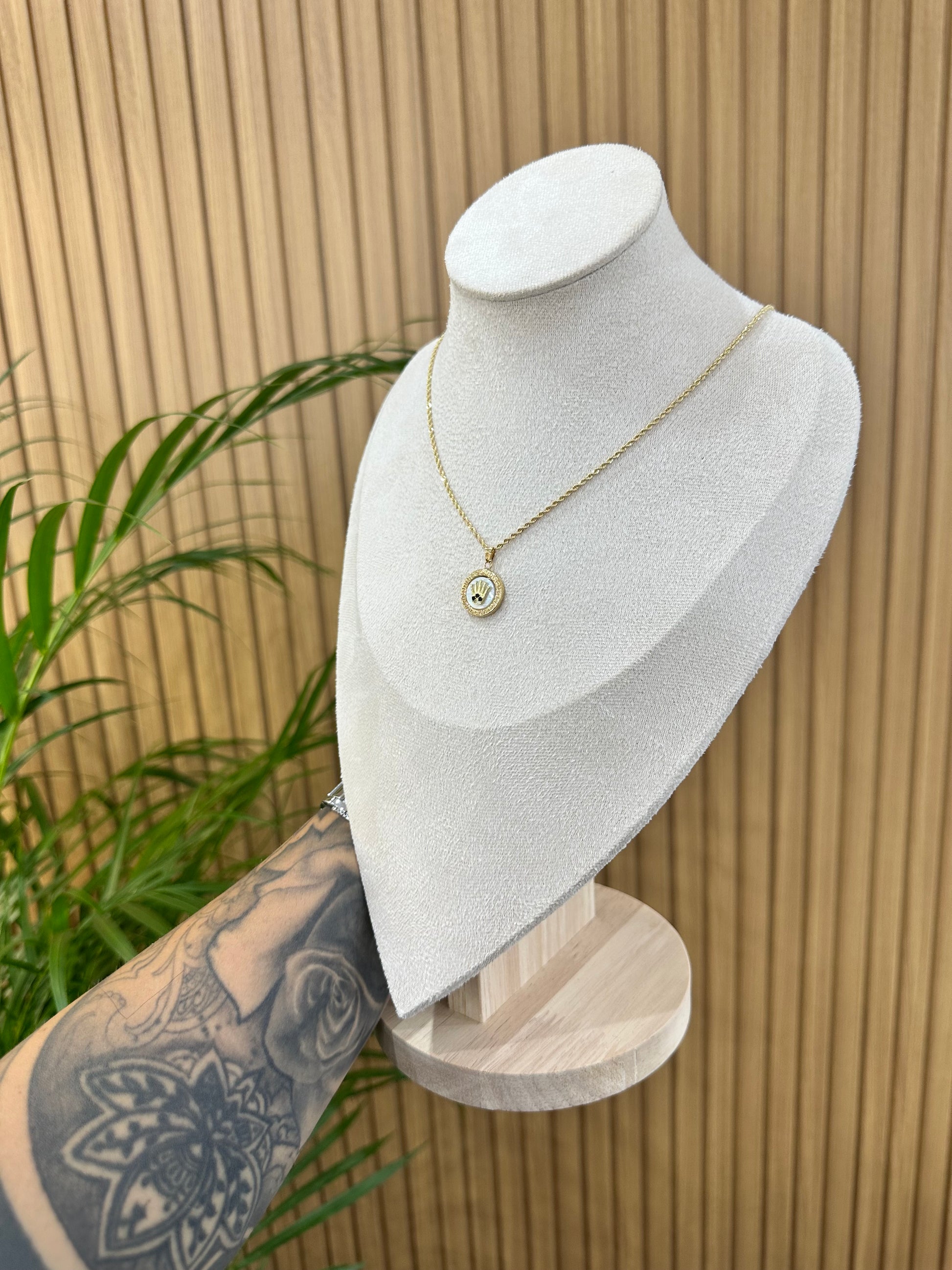 COLLANA LASER ORO 18KT CON CIONDOLO CROWN