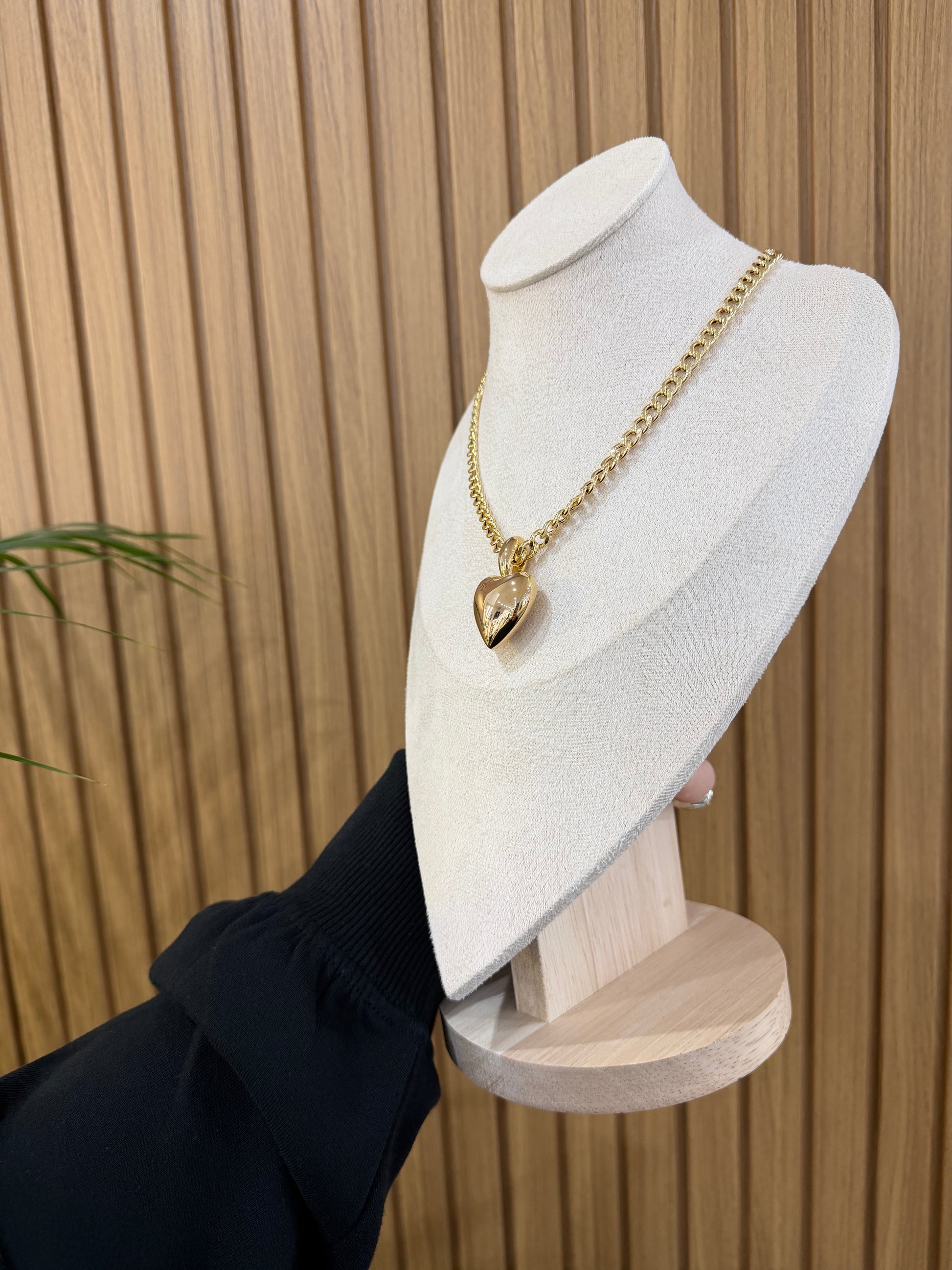 COLLANA GRUMETTA ORO 18KT CON CUORE ELETTROFORMATO