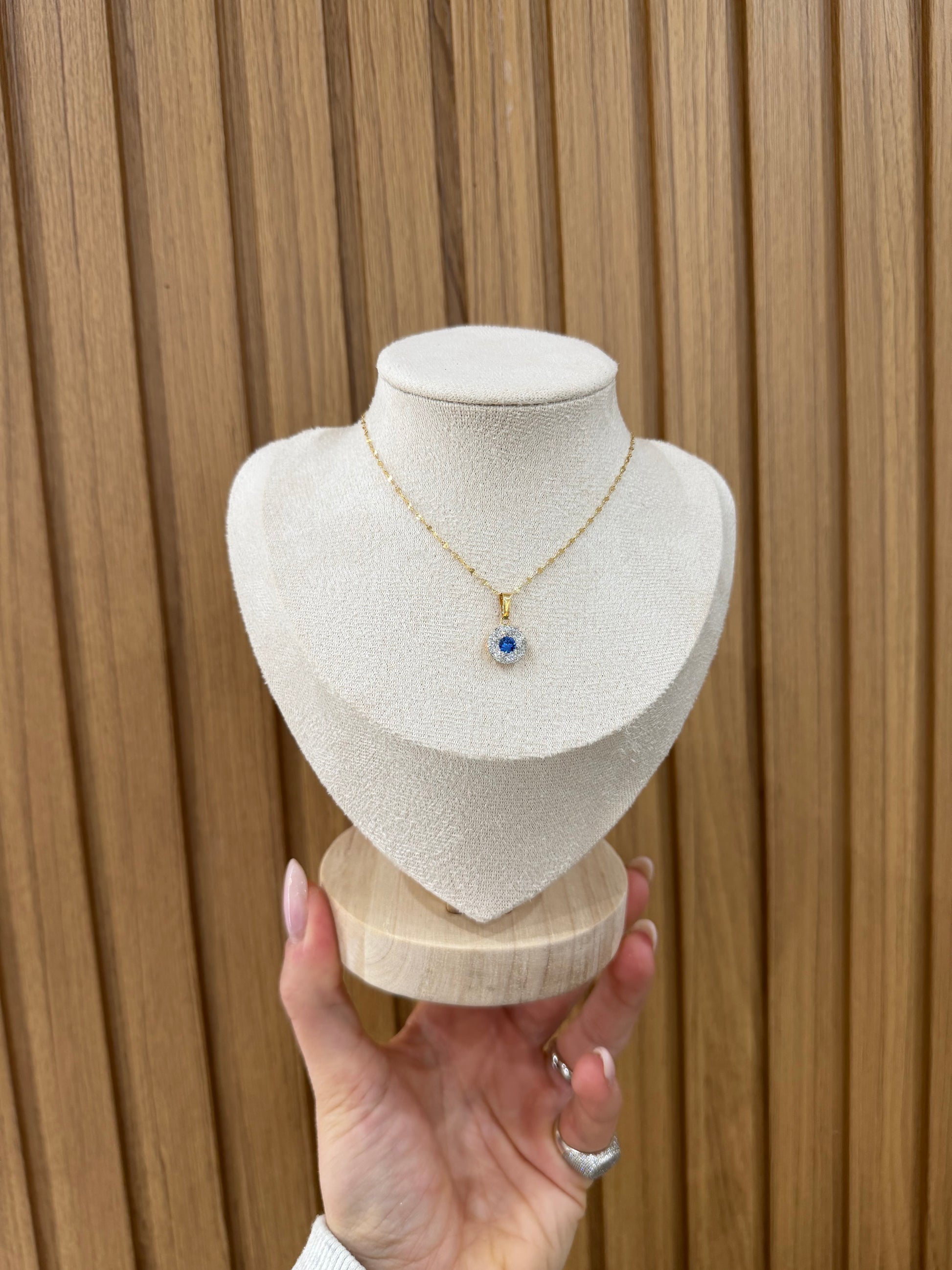 COLLANA ORO 18KT CON CIONDOLO BLUE