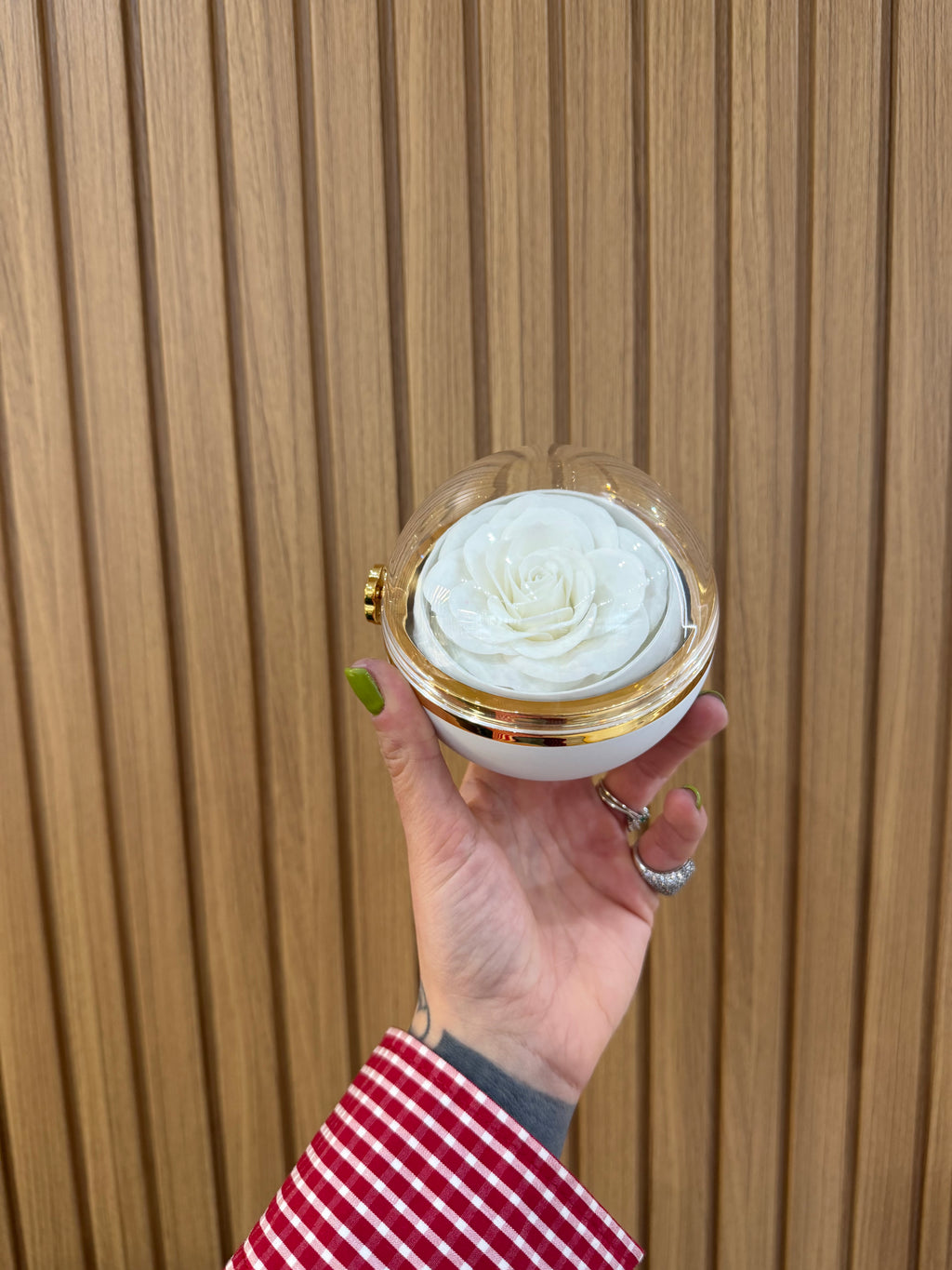 BOX PALLINA DI NATALE BIANCA CON ANELLO OVAL ARGENTO 925