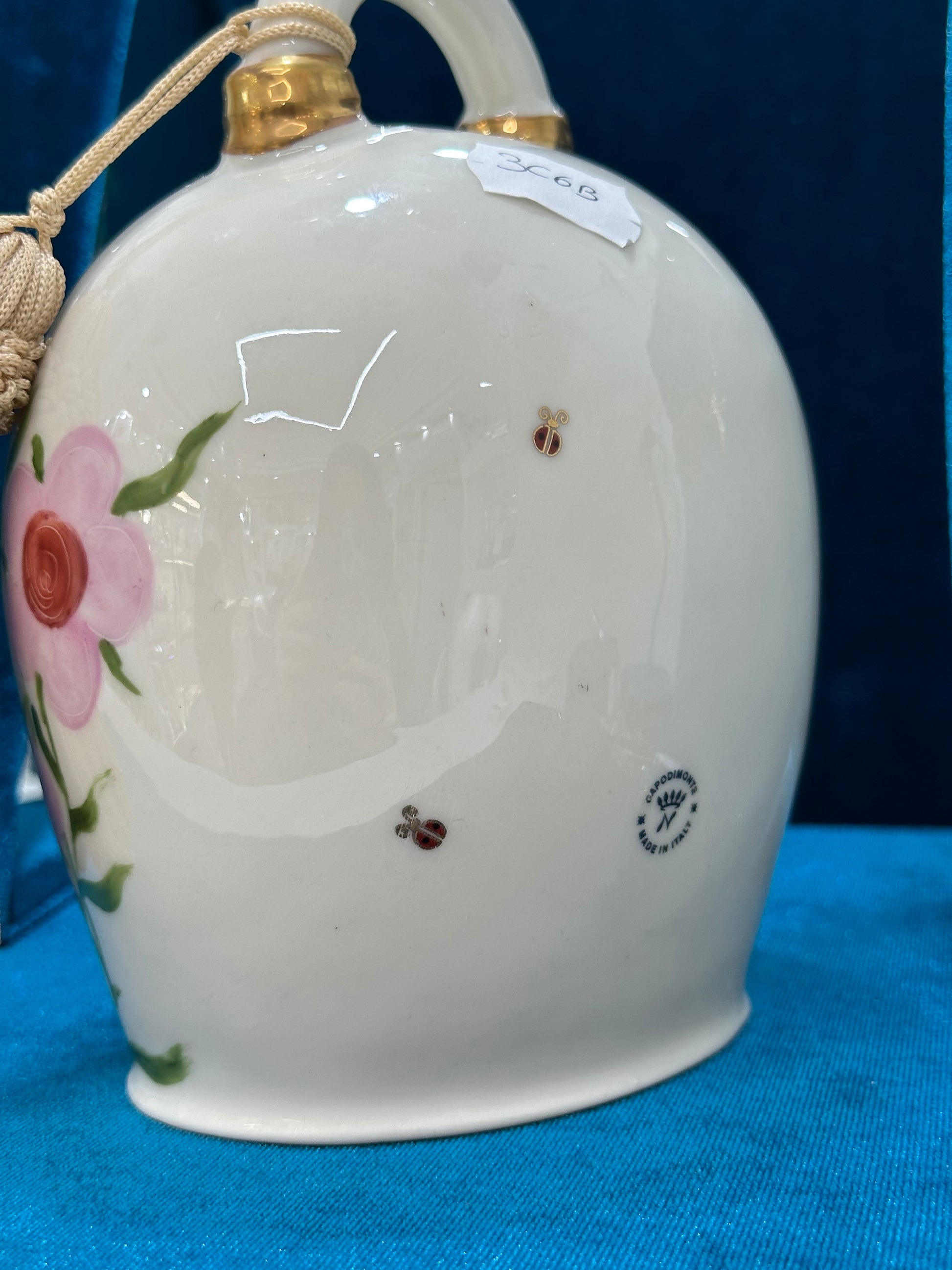 CAMPANA IN CERAMICA DI CAPODIMONTE FRASE SOGNO