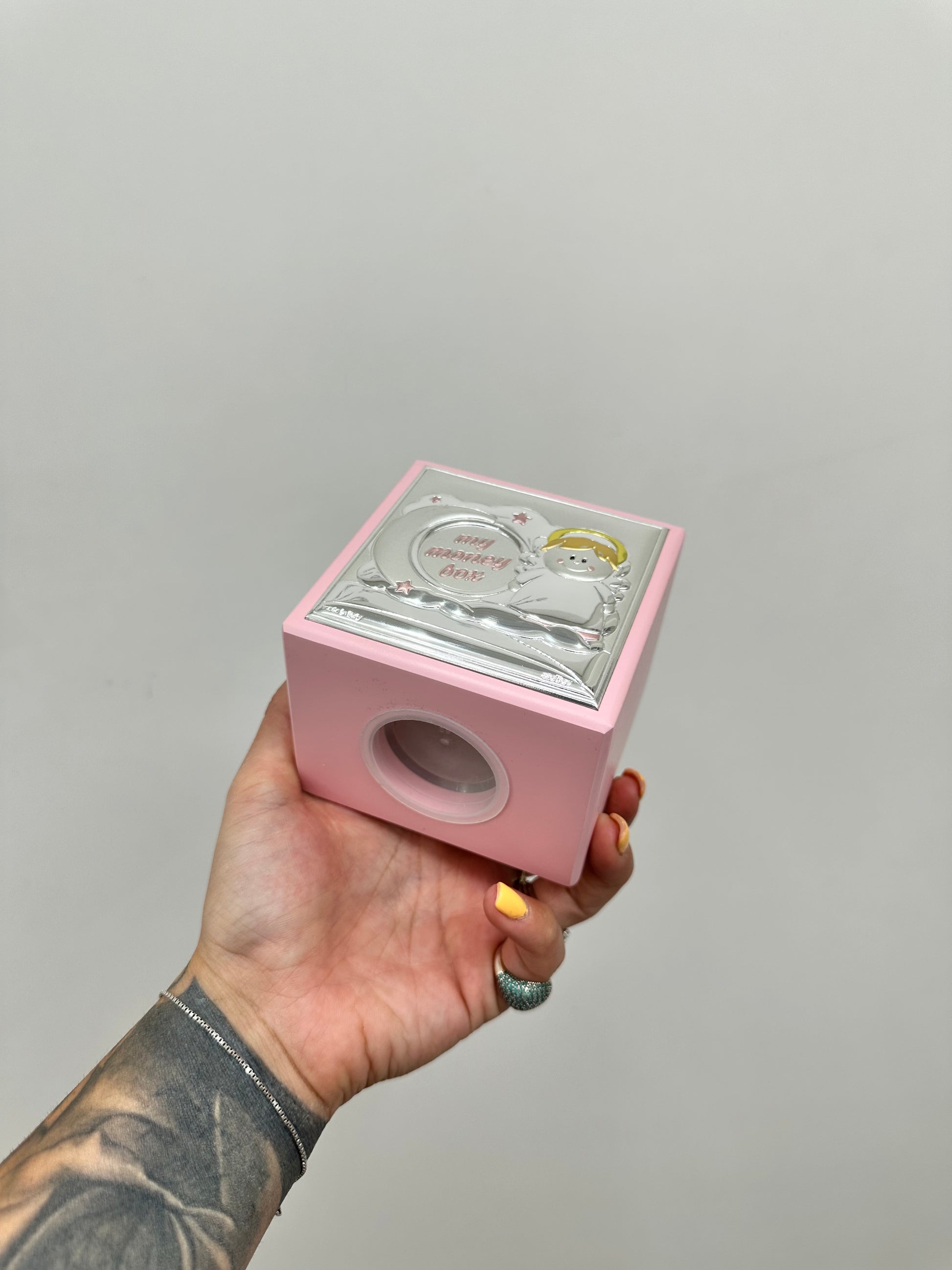 SALVADANAIO ROSA IN ARGENTO 925