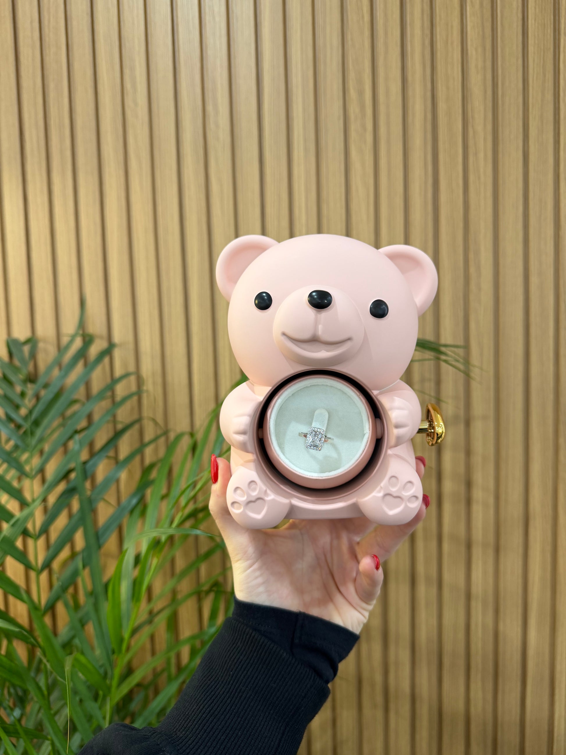 BOX TEDDY ROSA CON ANELLO CHIC ARGENTO 925