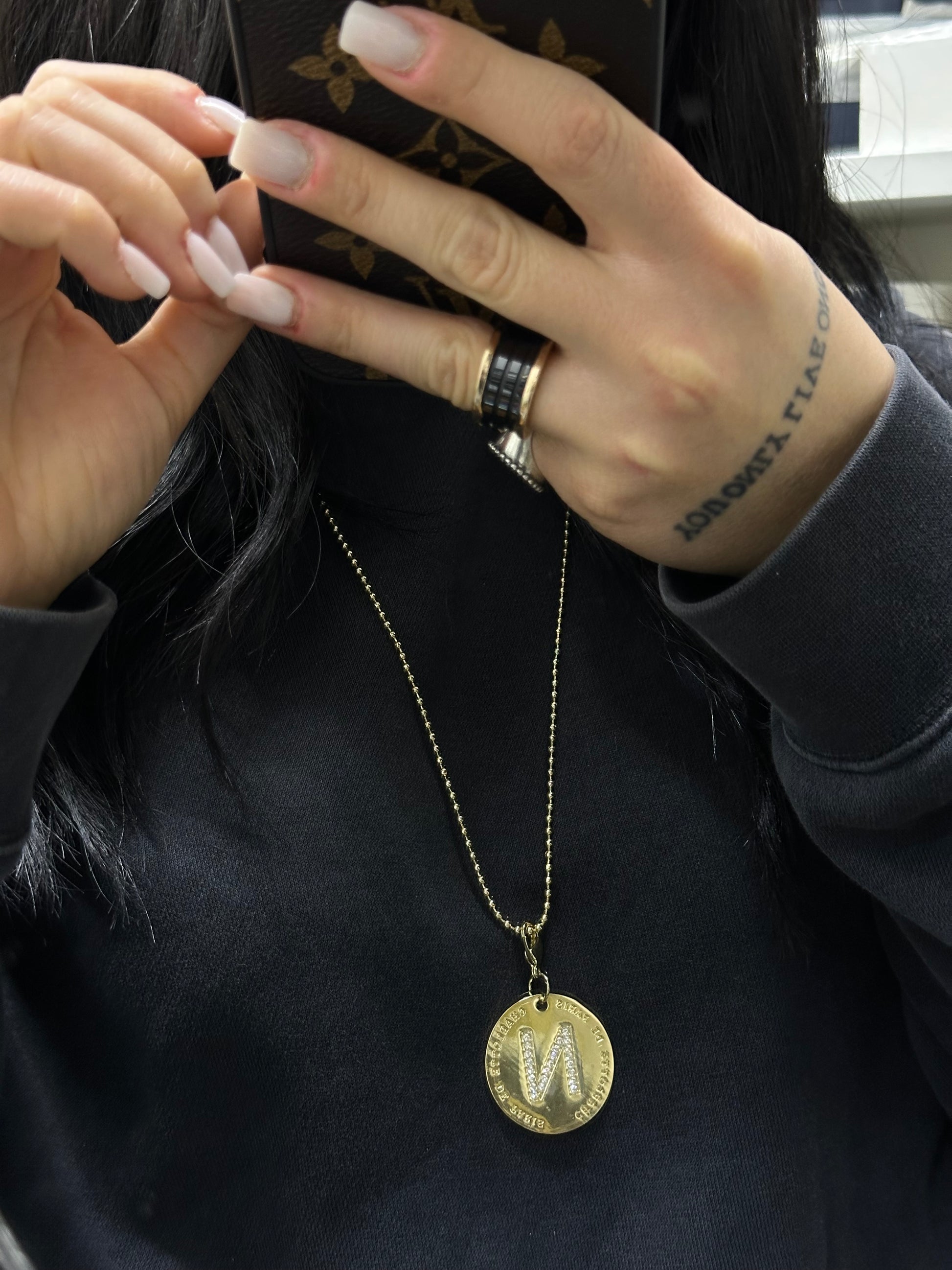 COLLANA INIZIALE IN ACCIAIO CON DORATURA LETTERA N