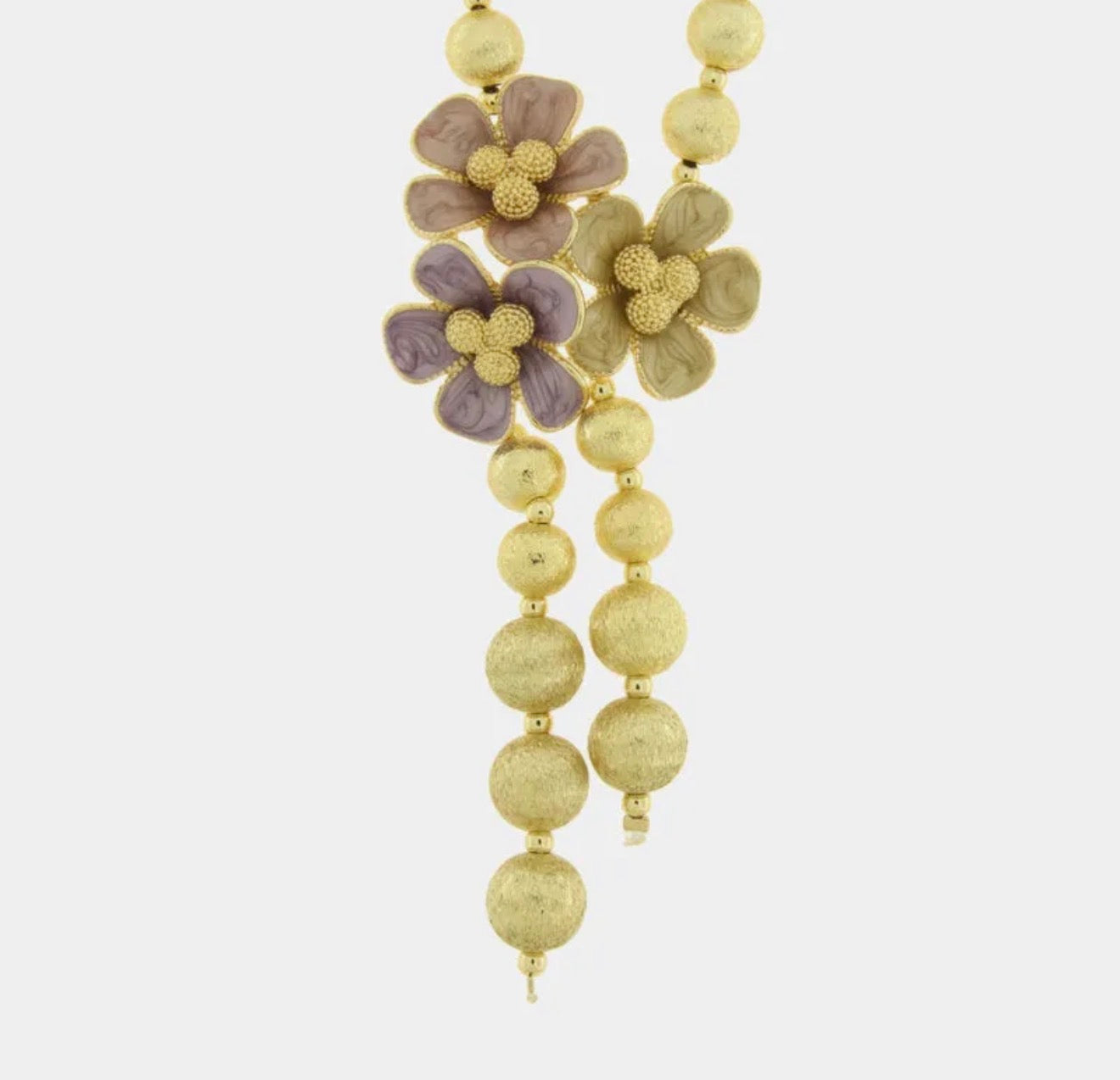 COLLANA AMO VENEZIA FIORI COLORATI CON SFERE