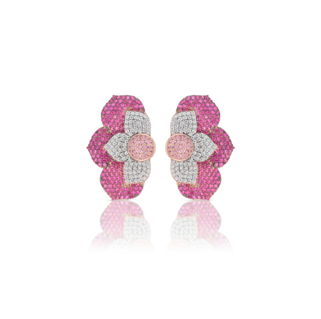 ORECCHINI ARGENTO 925 FIORE MAGENTA SOGNI