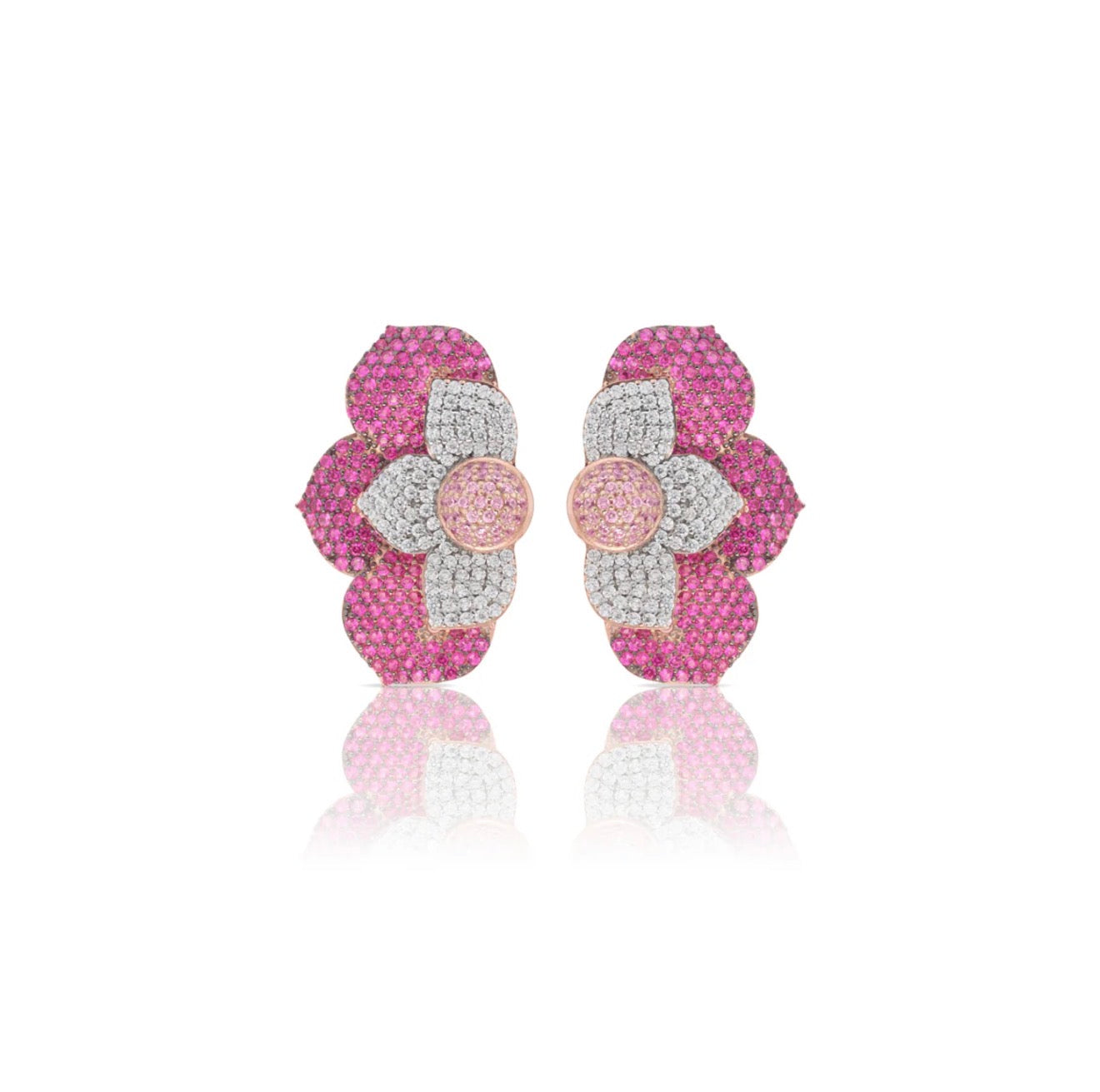 ORECCHINI ARGENTO 925 FIORE MAGENTA SOGNI