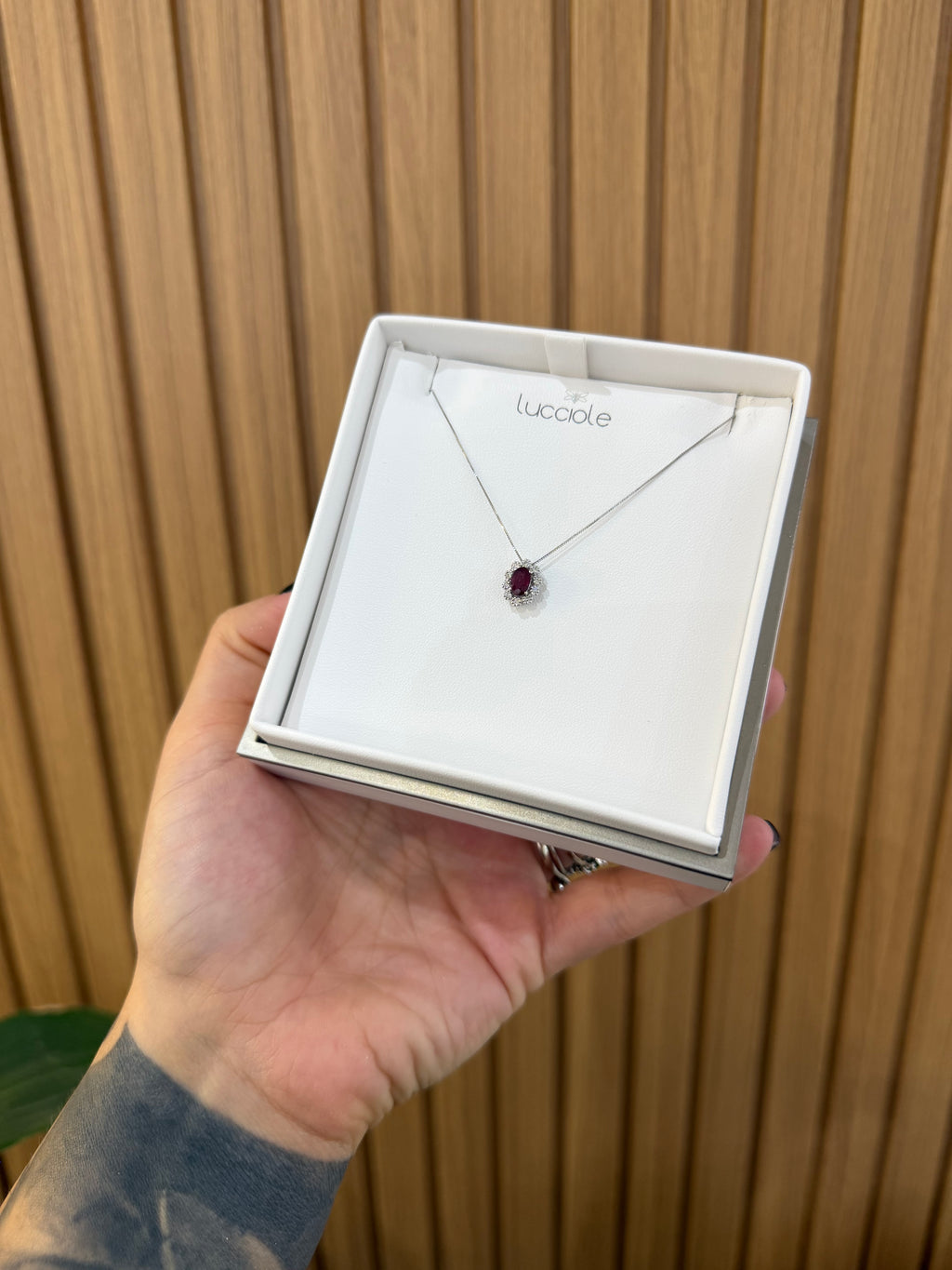 COLLANA KATE ORO 18KT CON DIAMANTI E RUBINO