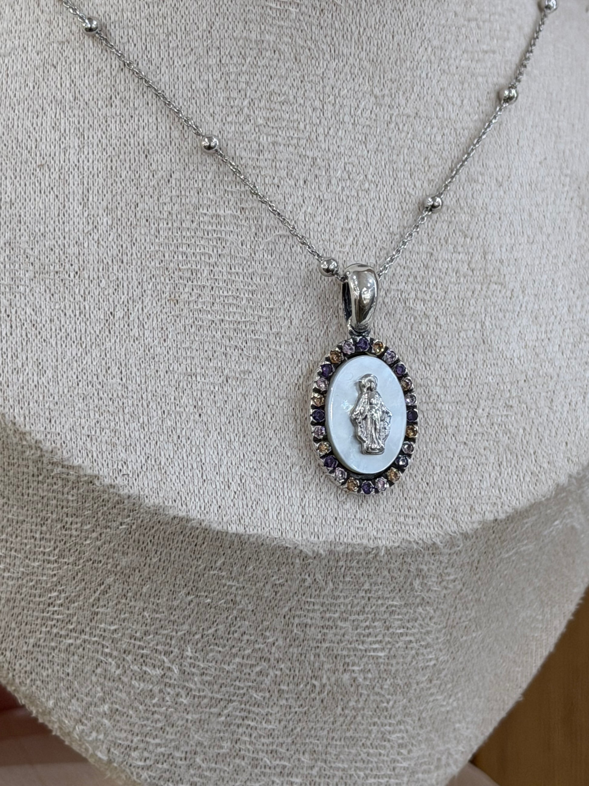 COLLANA MADONNINA MADREPERLA ARGENTO 925