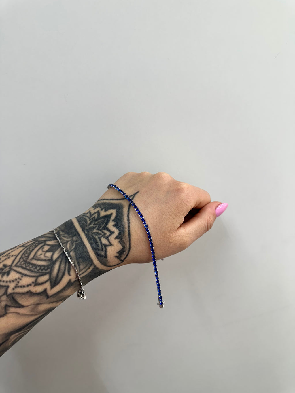 BRACCIALE TENNIS ELECTRIC BLUE ARGENTO