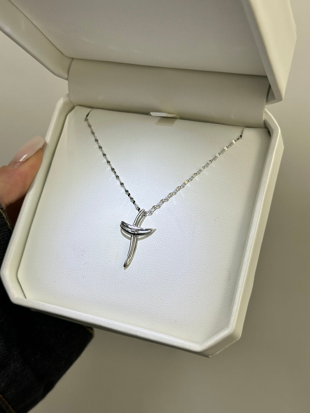 COLLANA CON CROCE ORO 18KT CON DIAMANTI