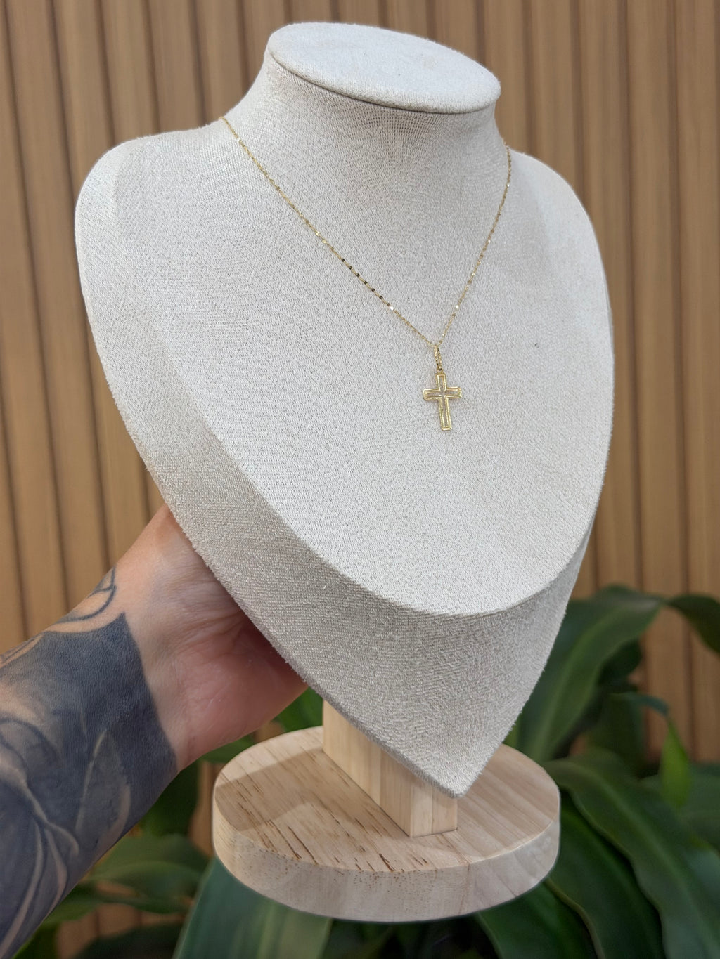 COLLANA ORO 18KT CON CROCE TRAFORATA