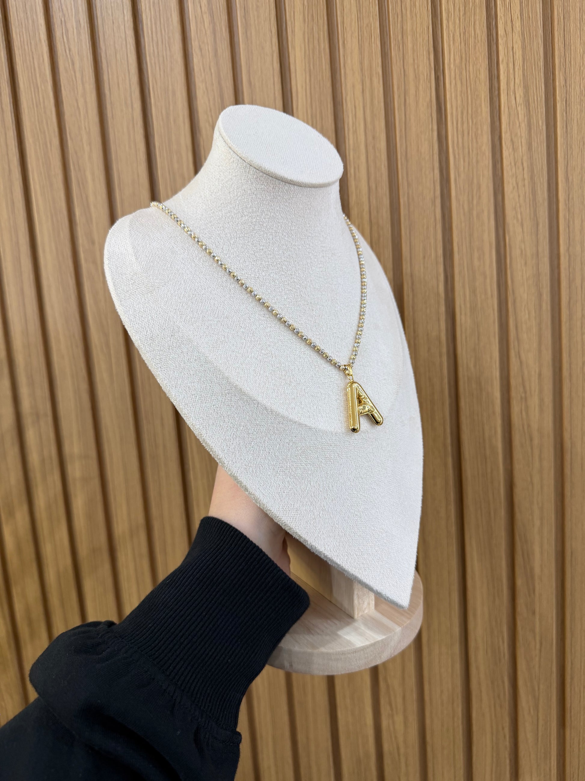 COLLANA MILLE LUCI BICOLORE CON INIZIALE A ELETTROFORMATA