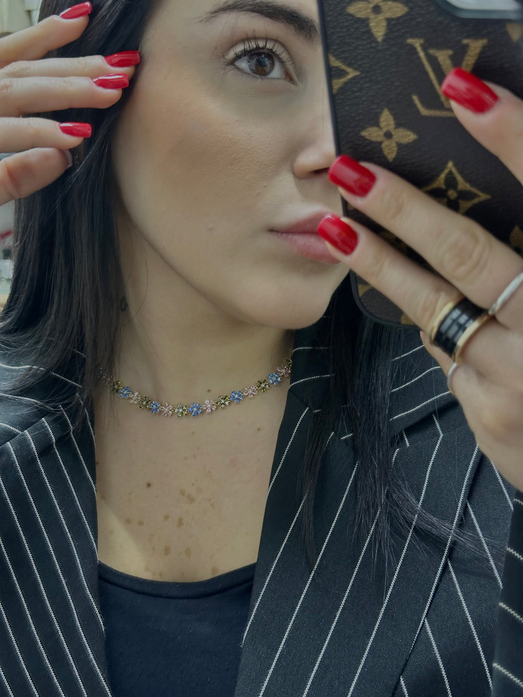 GIROCOLLO FIORI ZIRCONI MULTICOLOR LAURA P