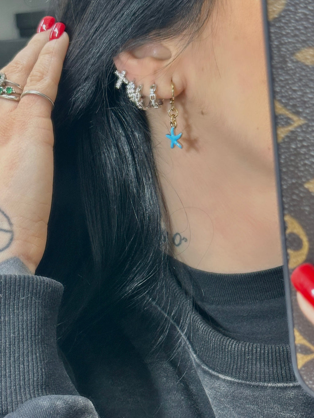 ORECCHINI SANTORINI IN METALLO STELLA MARINA