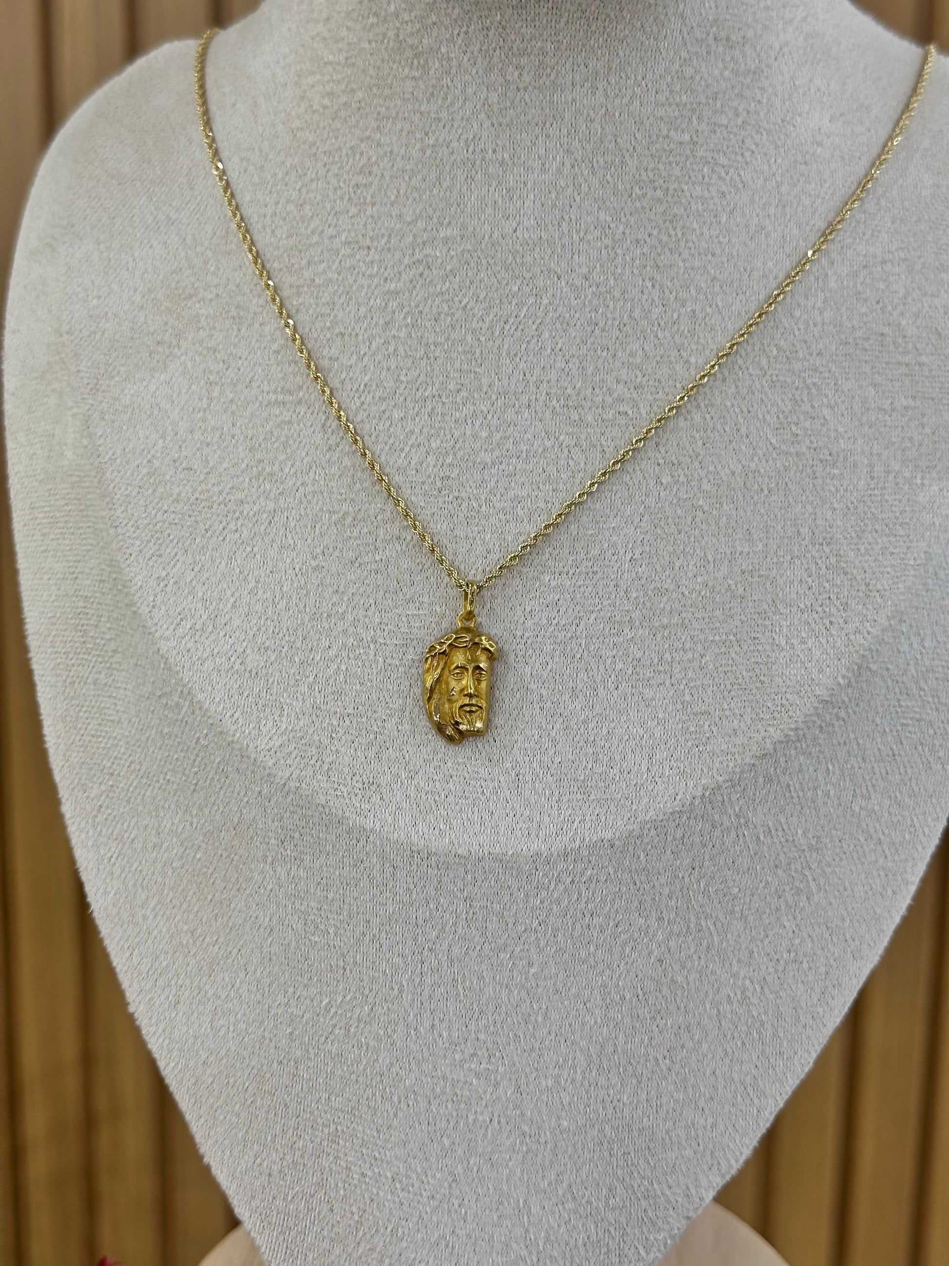 COLLANA LASER ORO 18KT CON VOLTO DI CRISTO