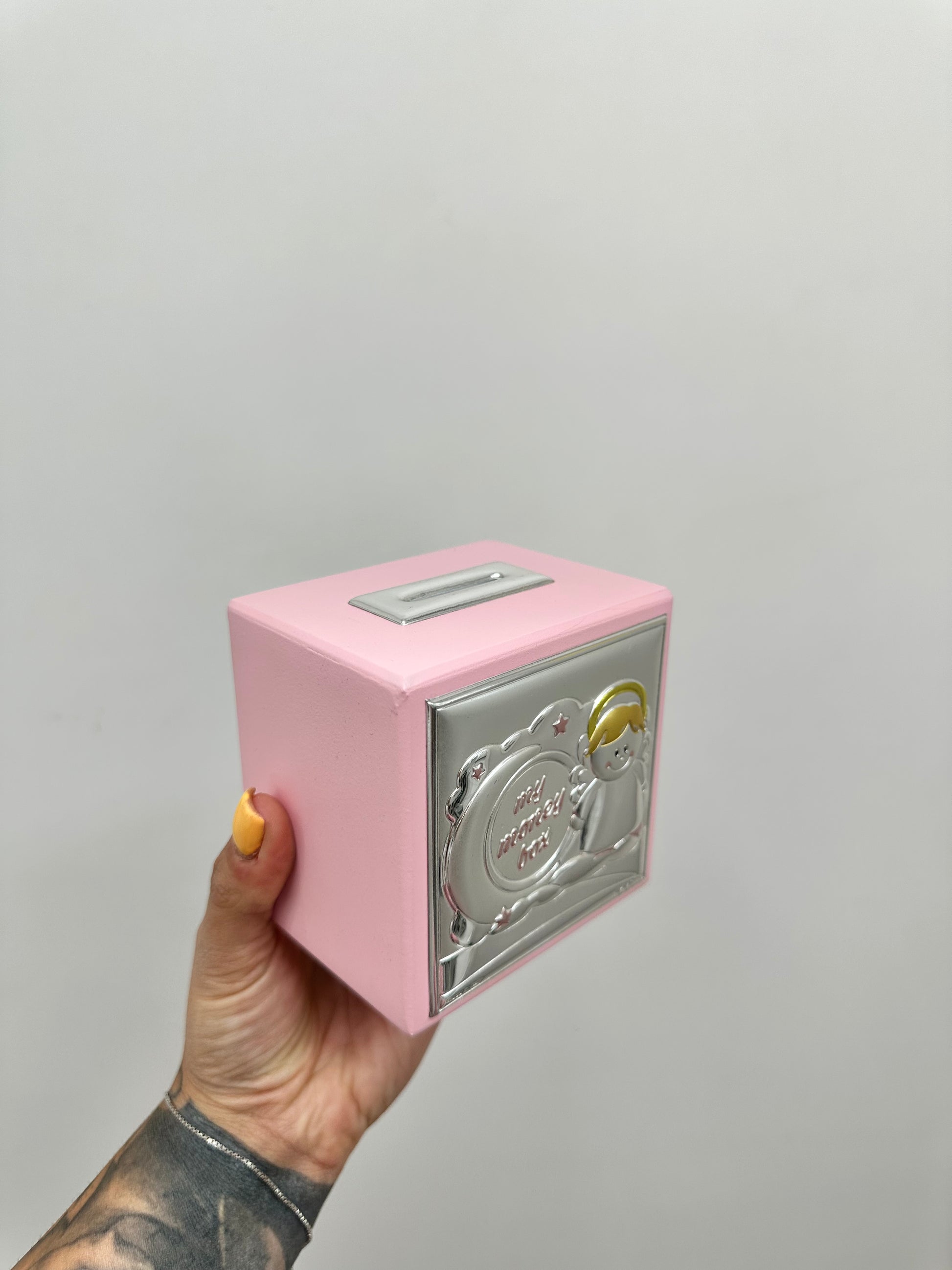 SALVADANAIO ROSA IN ARGENTO 925