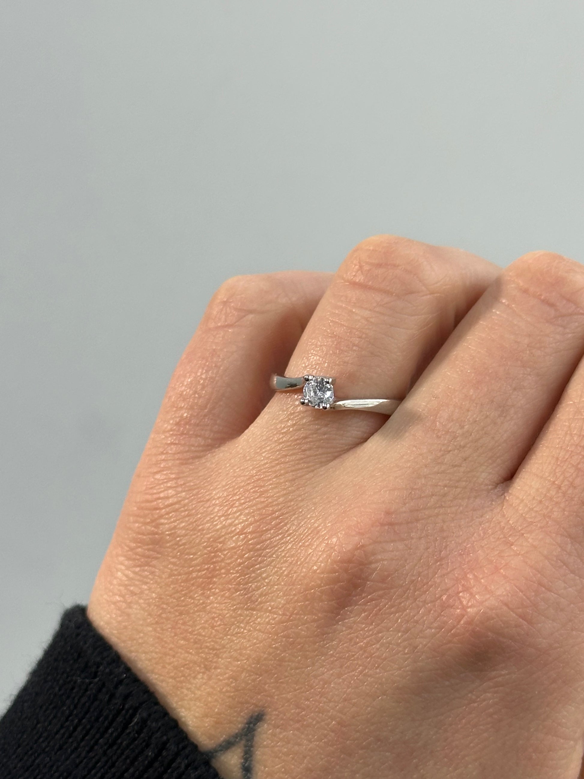 ANELLO SOLITARIO ARGENTO 925