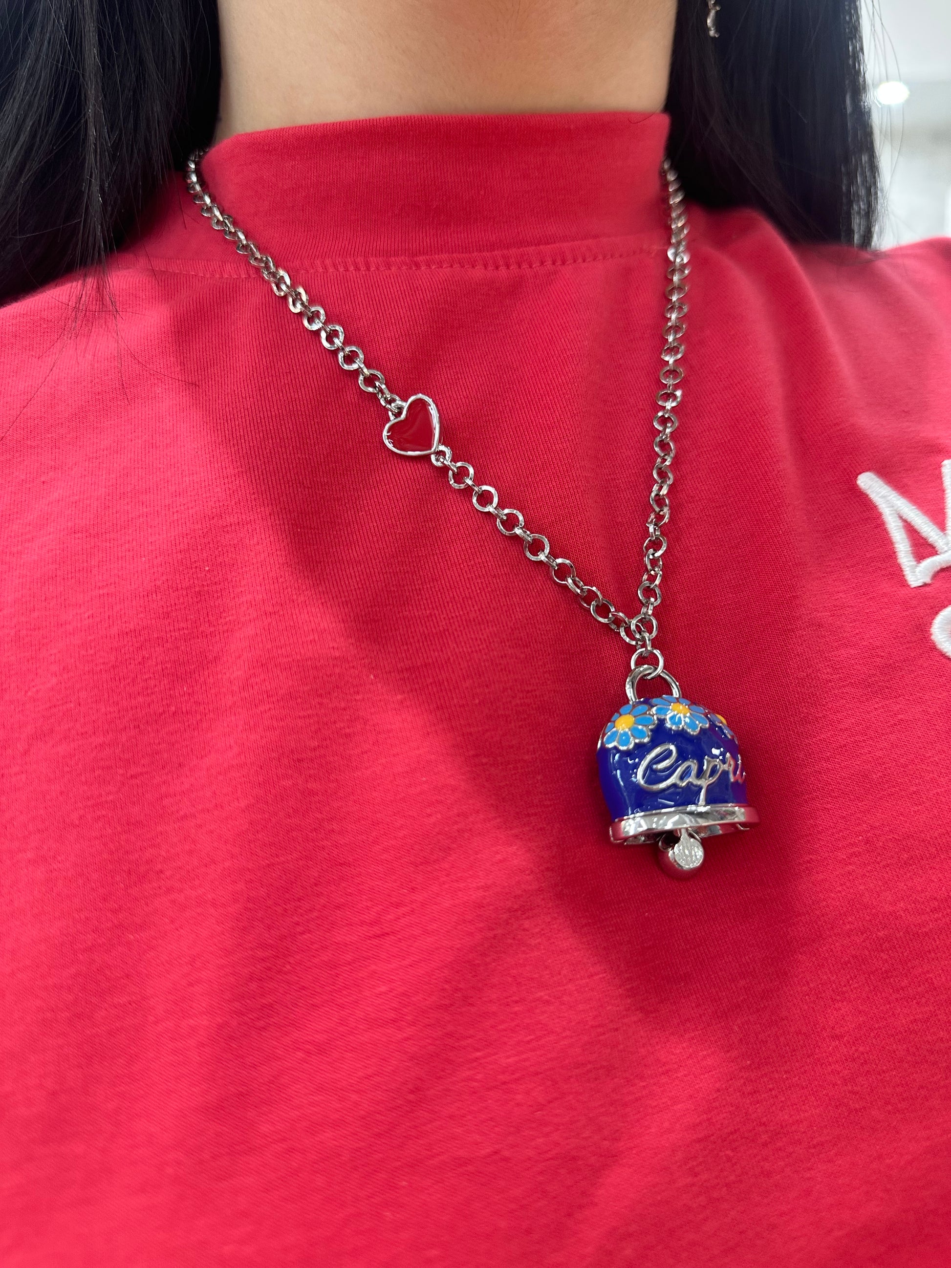 COLLANA AMO CAPRI CAMPANA BLU GRANDE