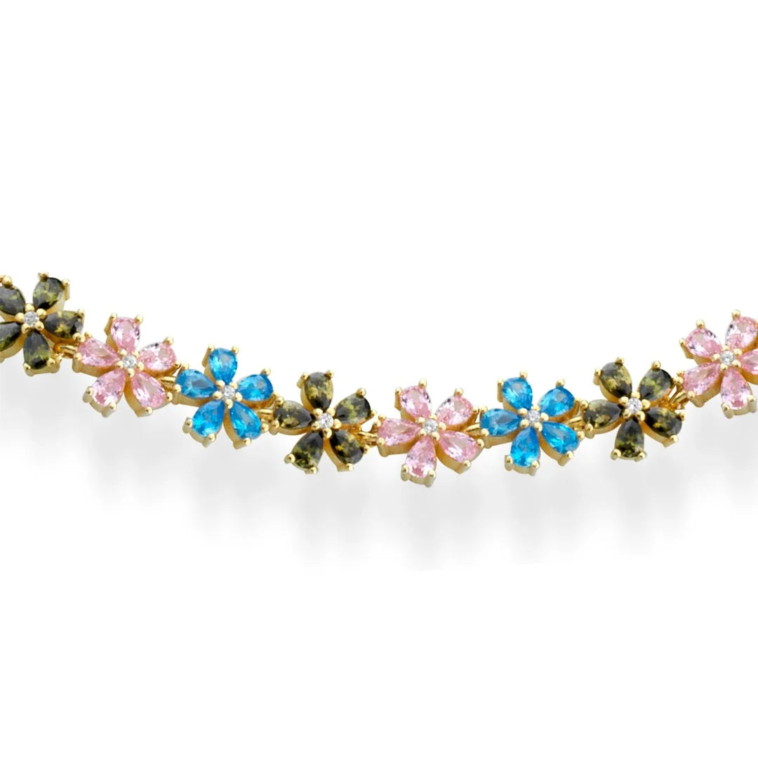 GIROCOLLO FIORI ZIRCONI MULTICOLOR LAURA P