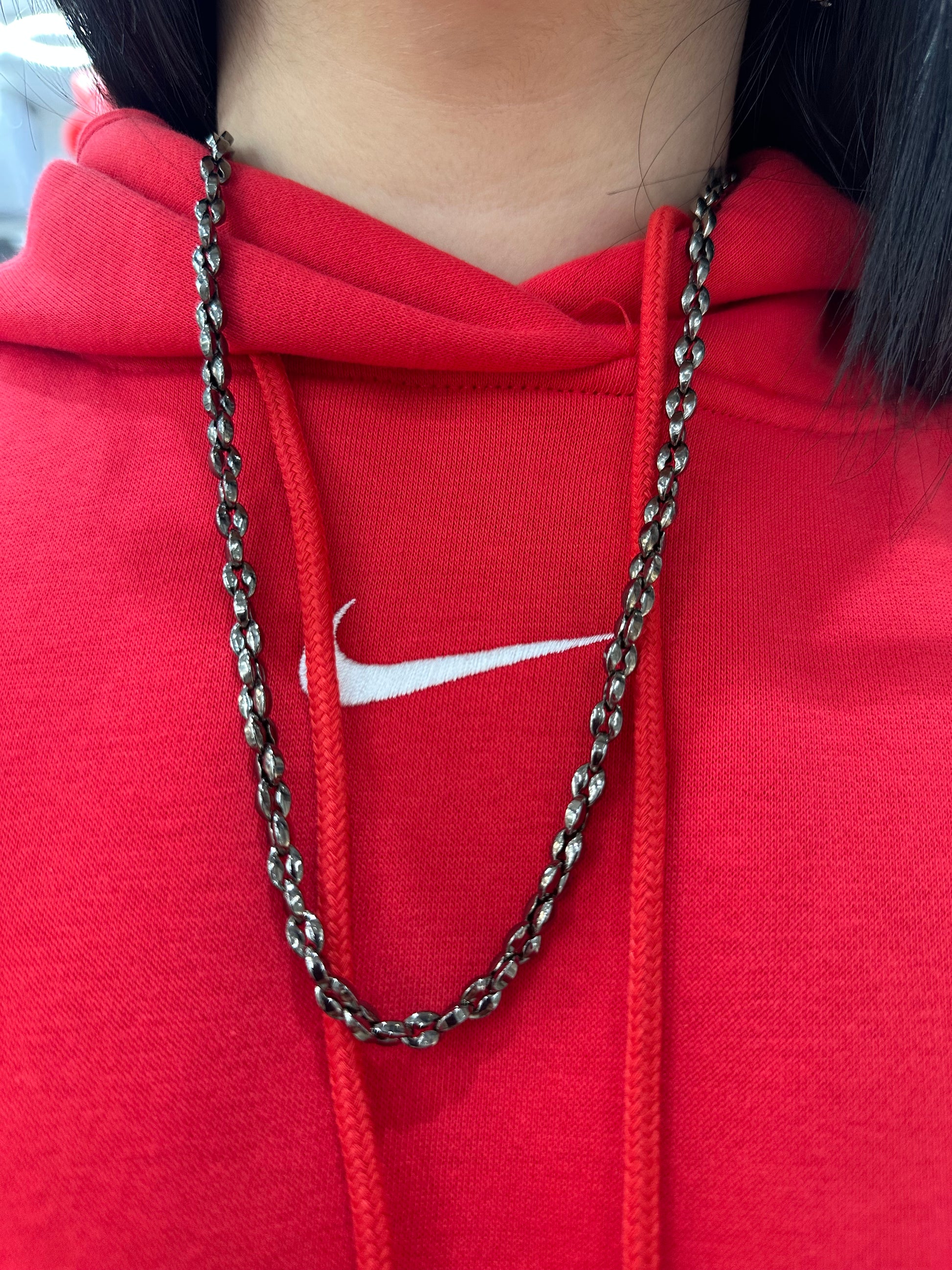 COLLANA CATENA BLACK ACCIAIO